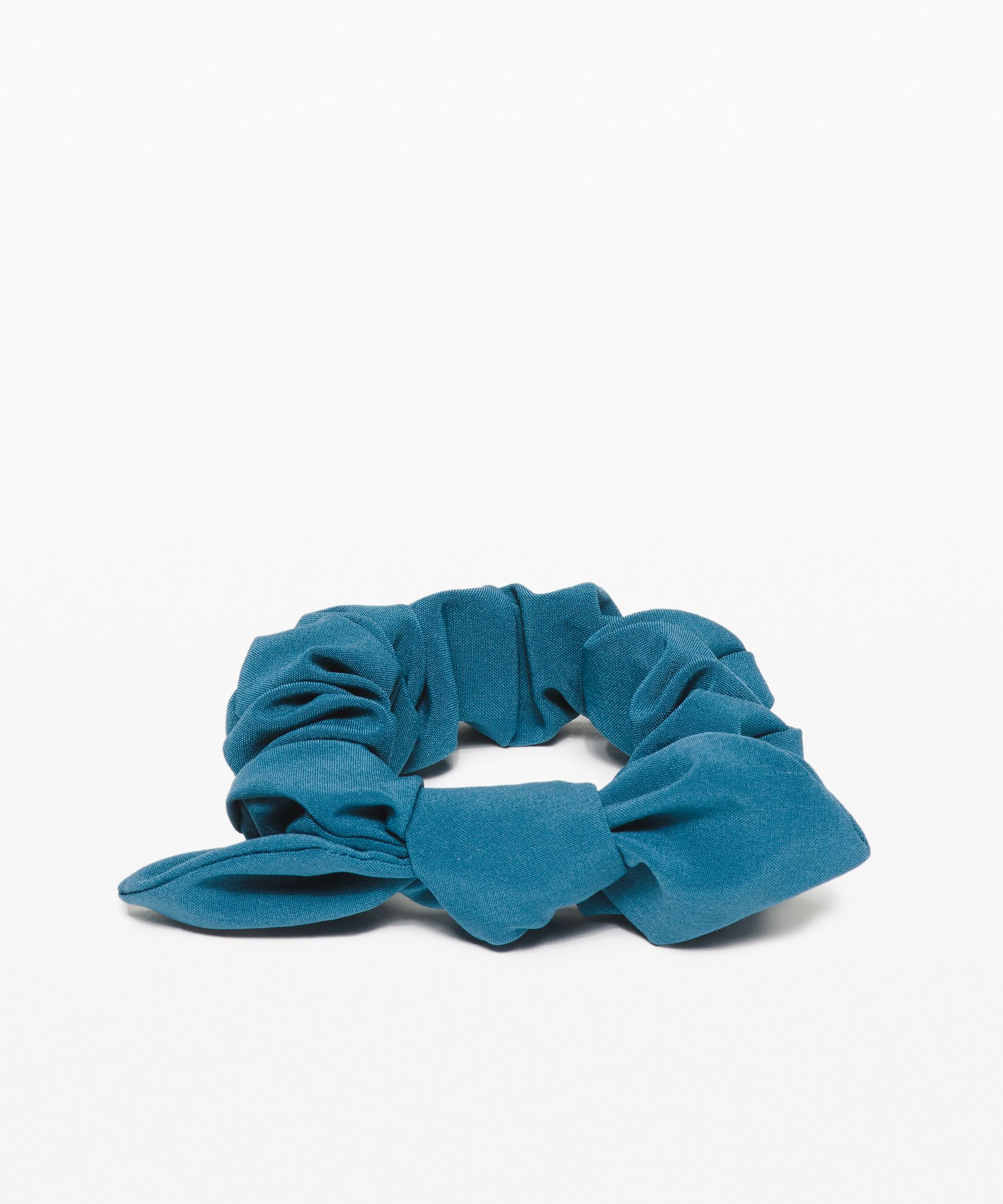Lululemon Uplifting Scrunchie Bow *velvet In Petrol Blue