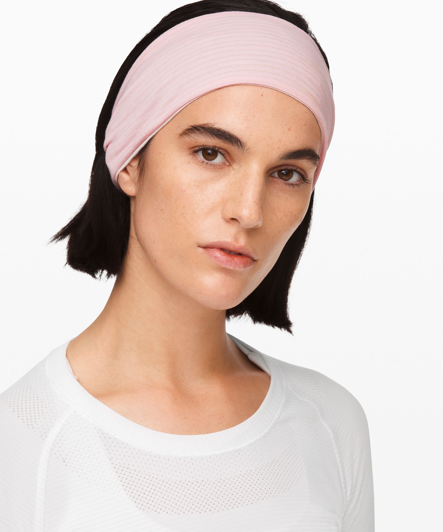 Lululemon Fringe Fighter Headband In Heathered Dusty Pink/heathered White