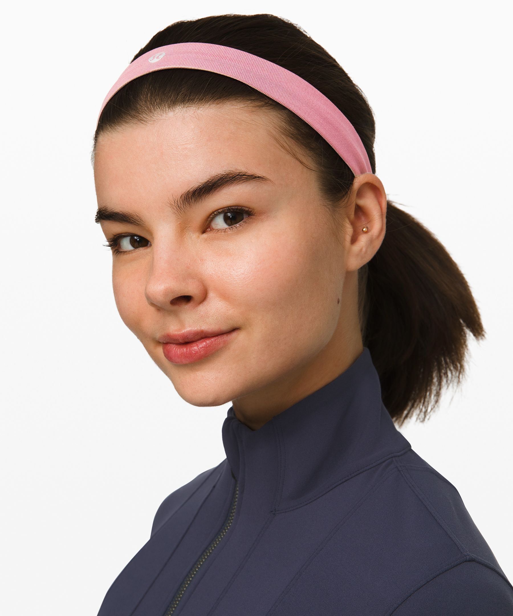 Lululemon Cardio Cross Trainer Headband In Pink Taupe/moss Rose