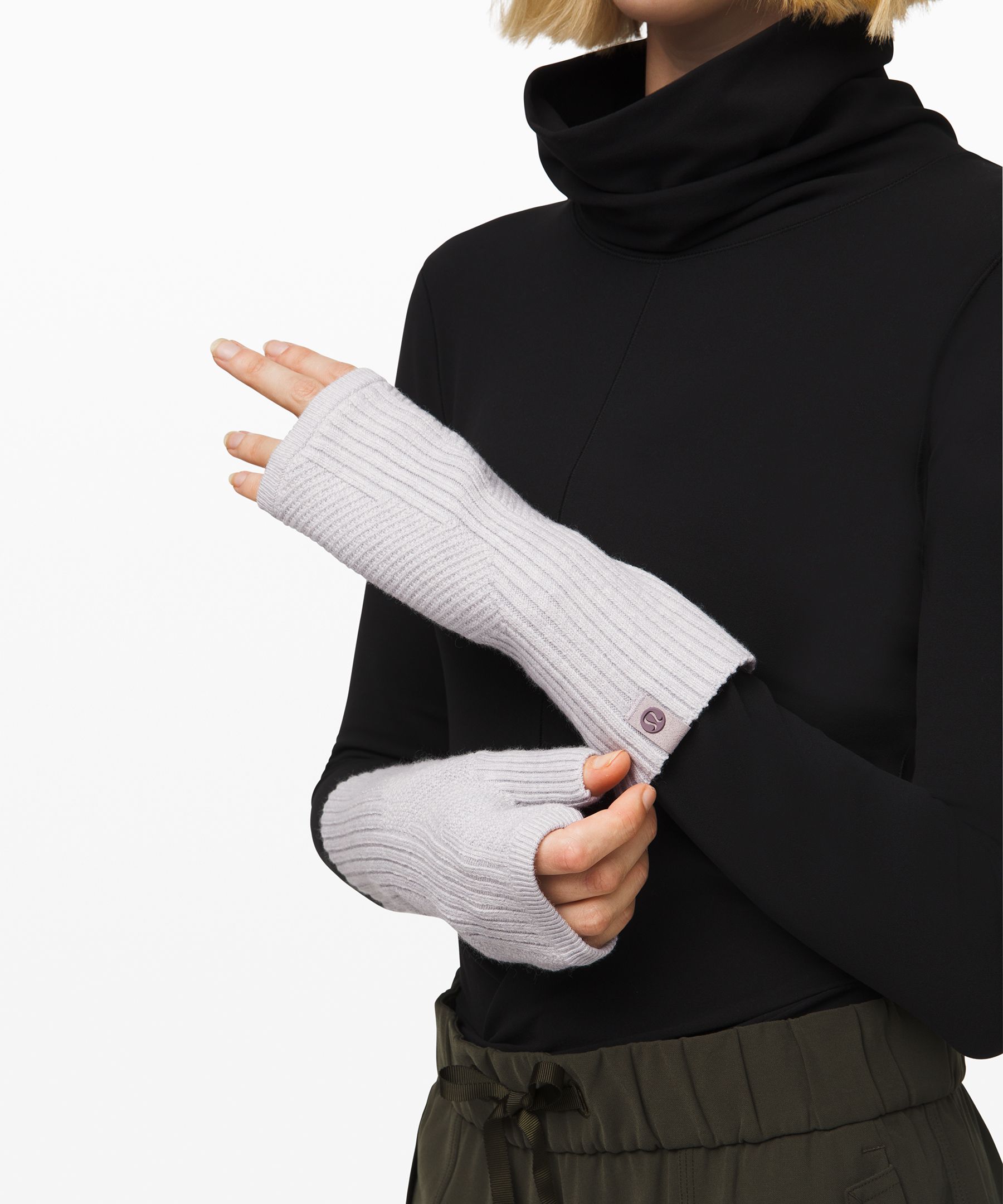 Heathered Core Ultra Light Grey Crazy Cozy Fingerless Gloves