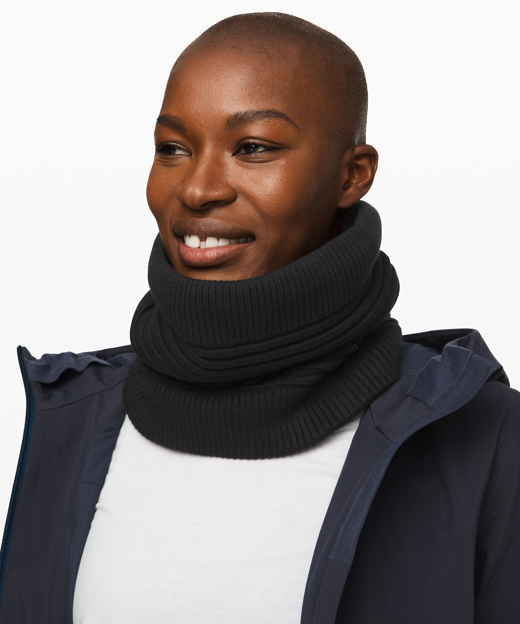 Lululemon Totally Toasty Neck Warmer Nimbus Black Wht Sherpa