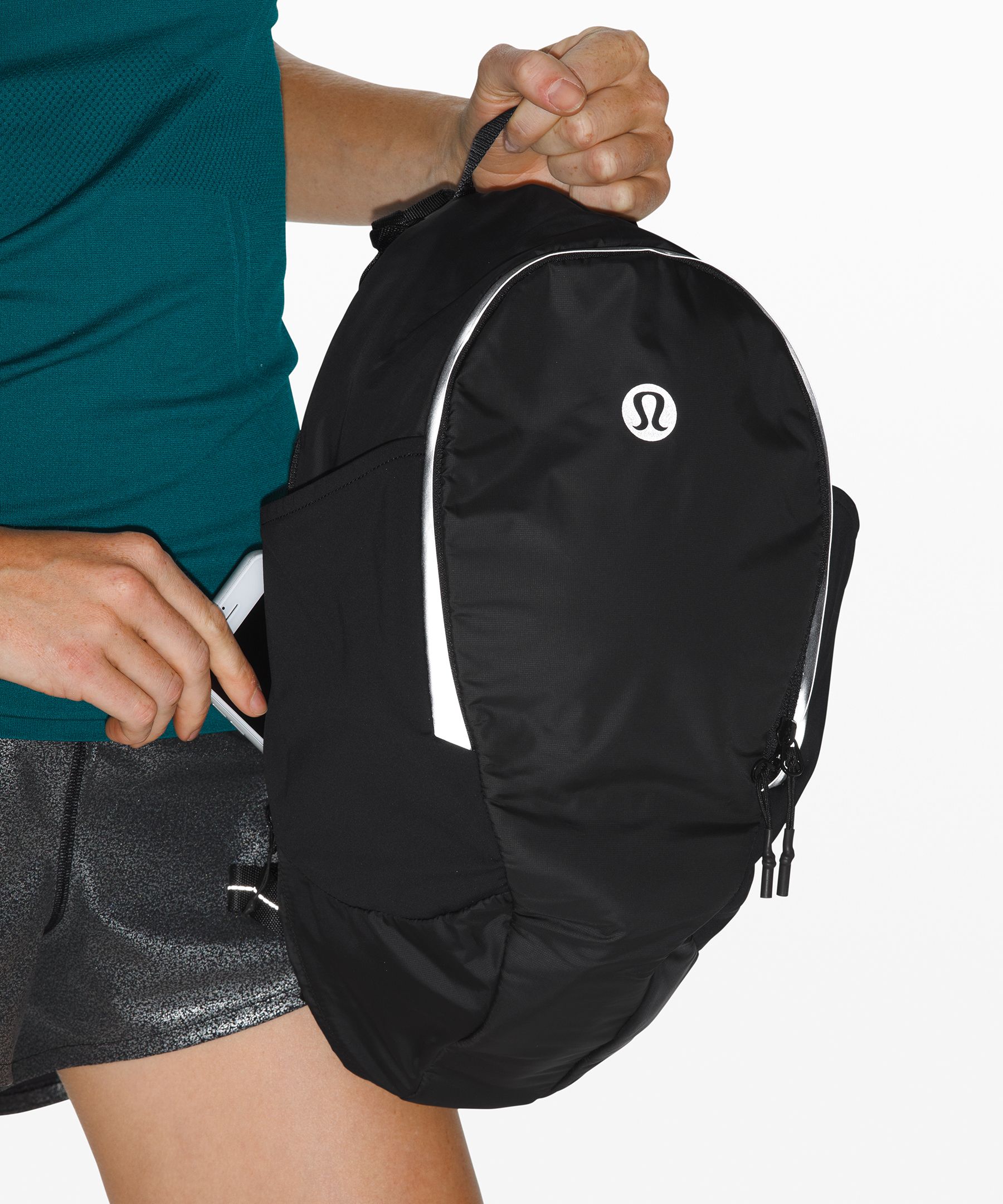 Lululemon Fast and Free Backpack *SeaWheeze - Illusionary Max Alpine White  Black / Black - lulu fanatics