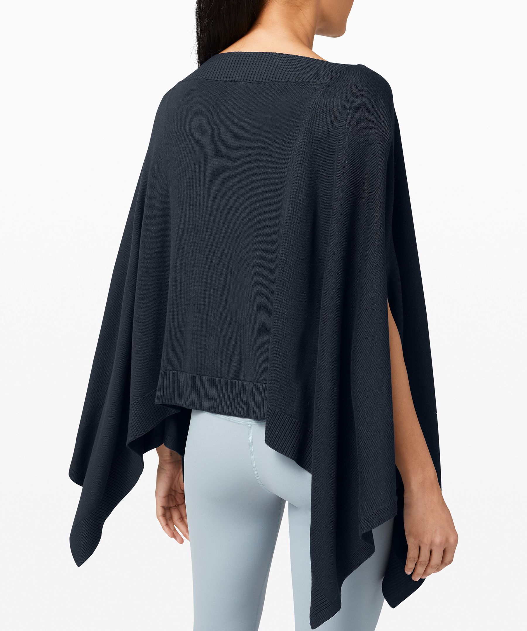 Transformational Sweater from Lululemon. I own this. It's reversible and  has a cinch to change length. Lik…