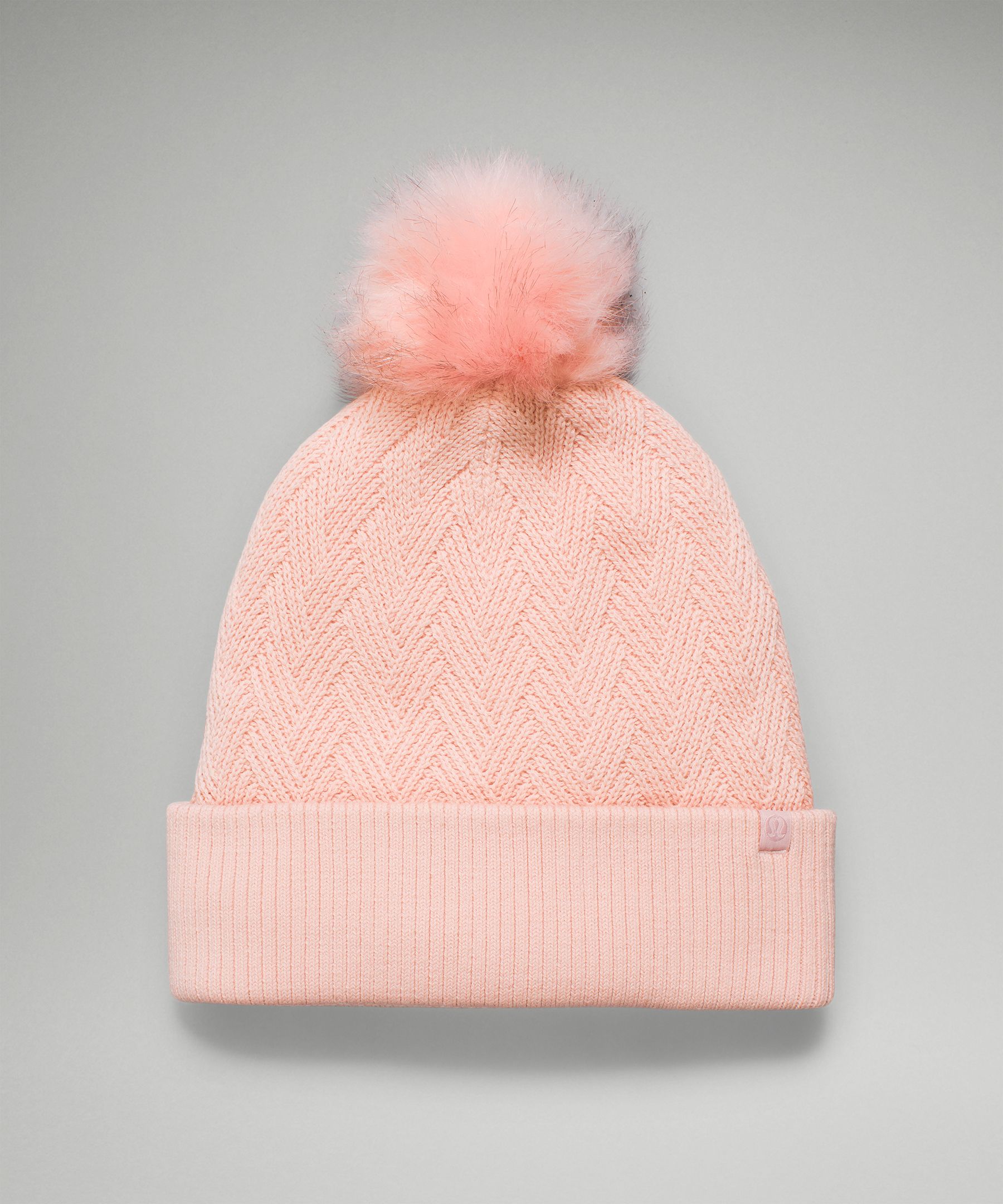 Lululemon Sherpa Weave Pom Beanie in Porcelain Pink Lululemon Sherpa weave Pom beanie in pink | Mercari main image 2