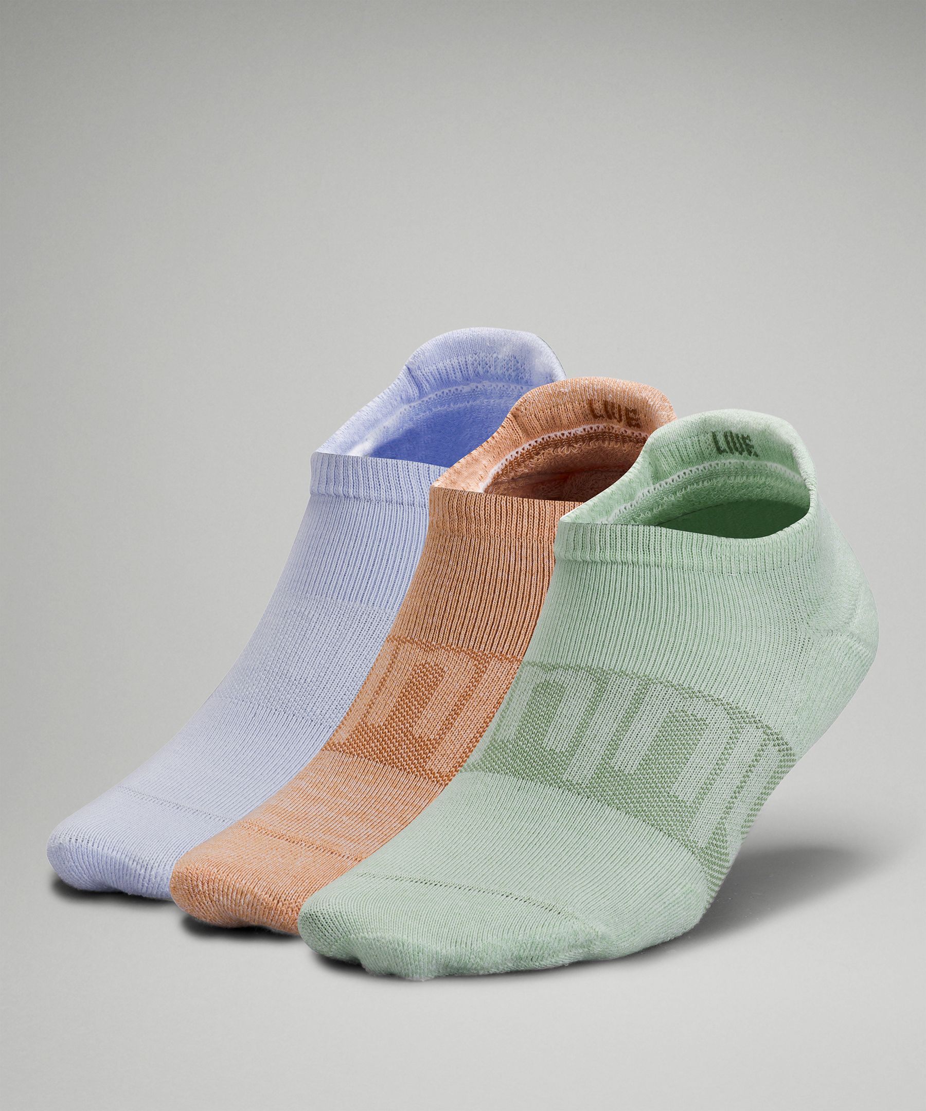 Lululemon Daily Stride Low-ankle Socks 3 Pack In Creamy Mint/warm Apricot/pastel Blue