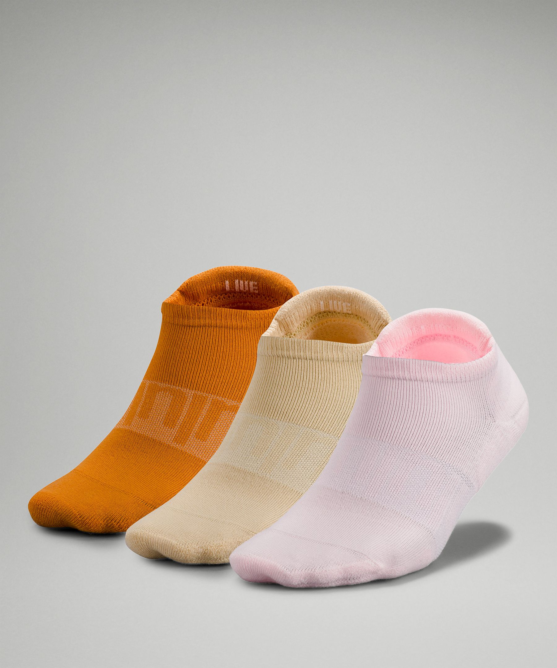 Lululemon Daily Stride Low-ankle Socks 3 Pack In Strawberry Milkshake/prosecco/autumn Orange