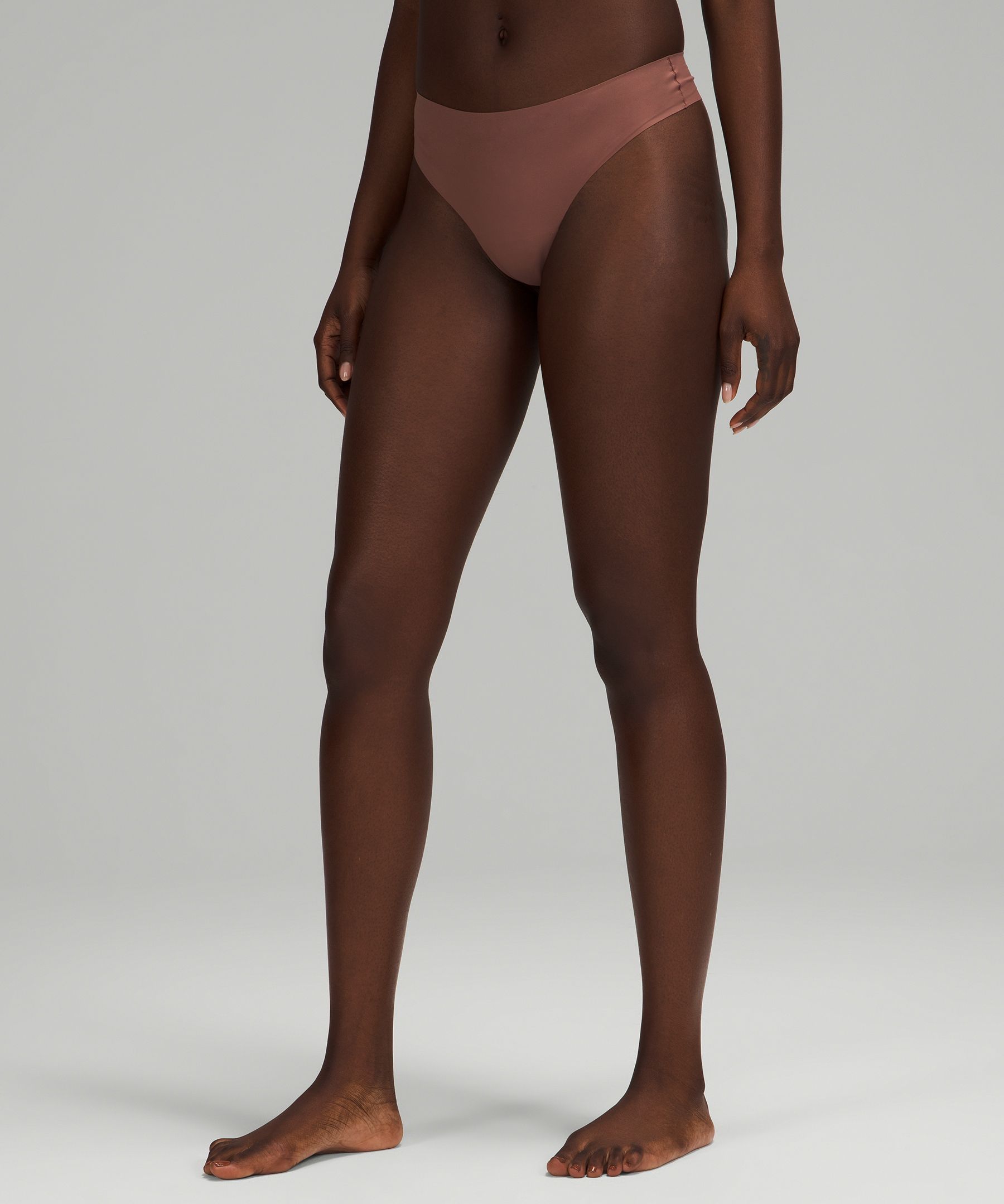 Lululemon Invisiwear Mid-rise Thong Underwear In Smoky Topaz