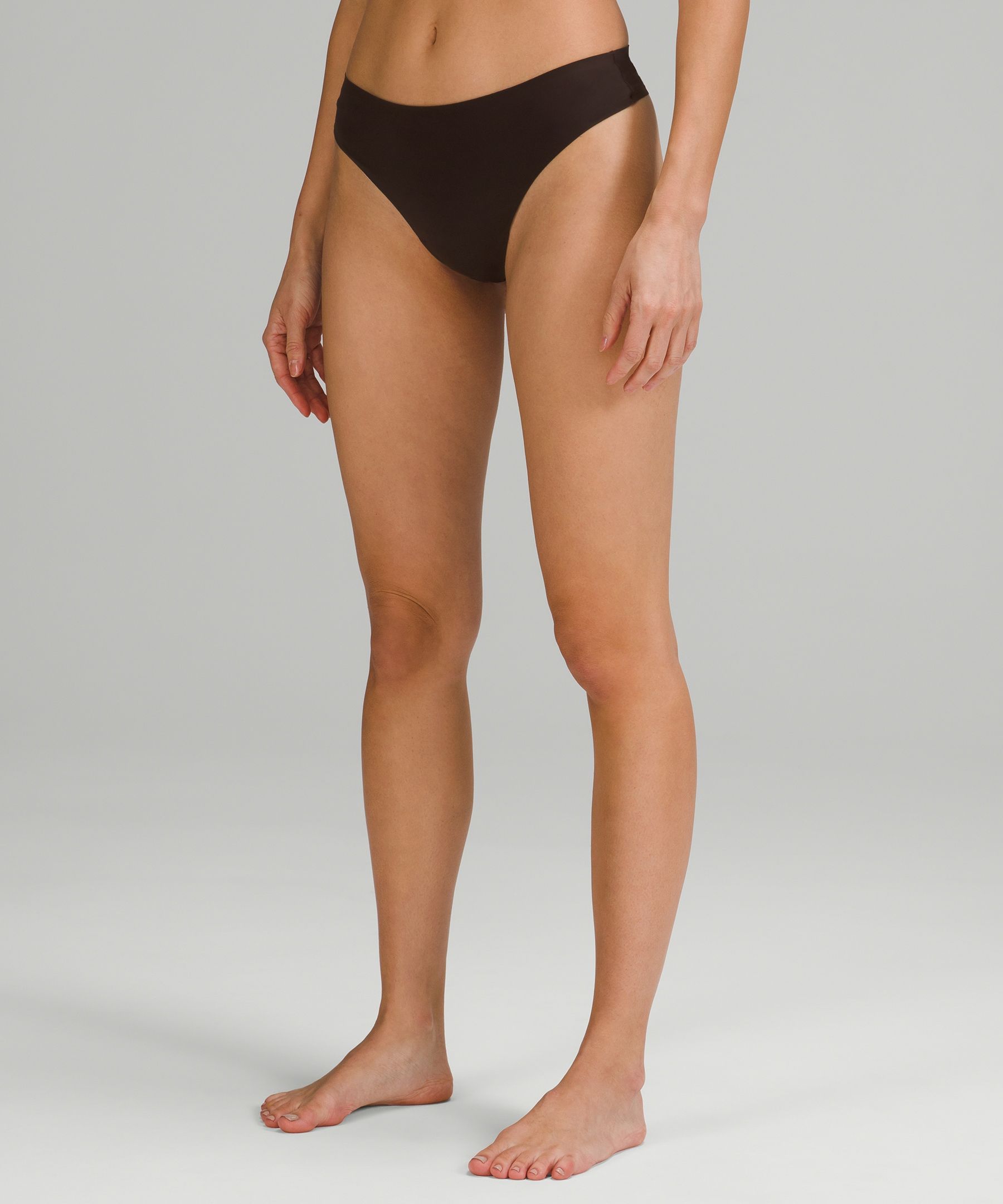 Lululemon Invisiwear Mid-rise Thong Underwear In French Press