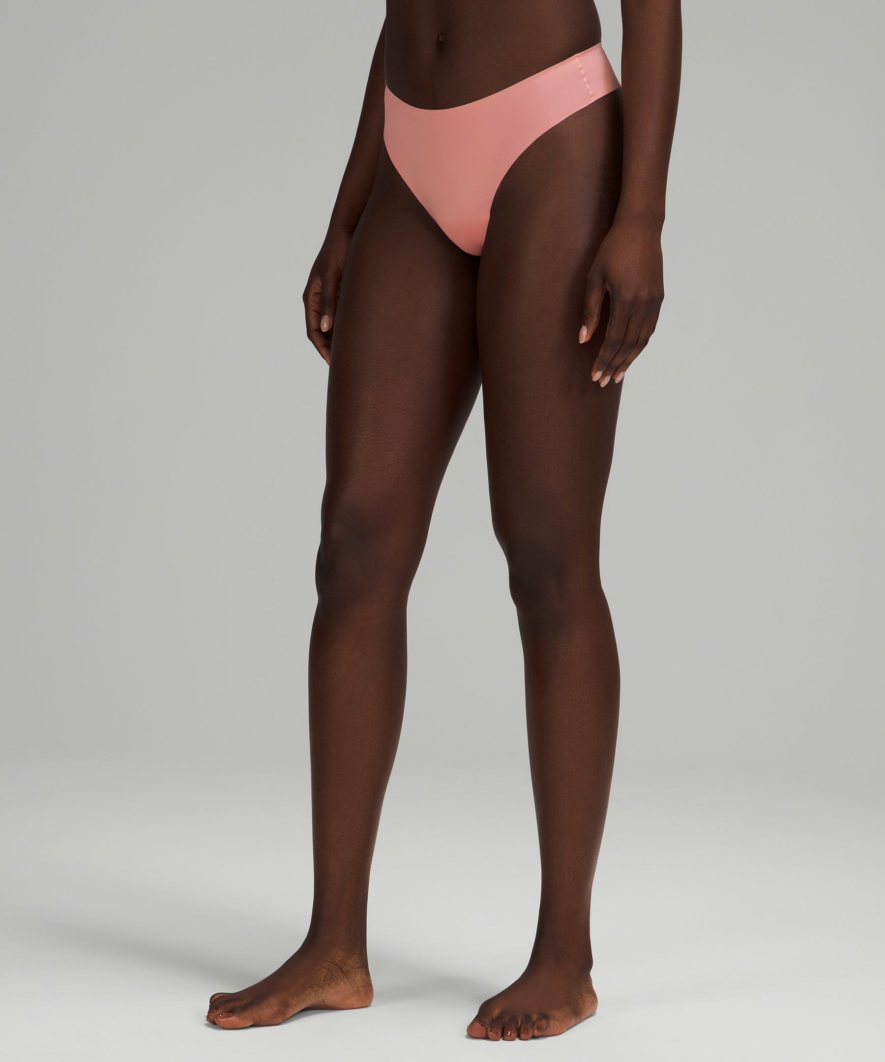 Lululemon Invisiwear Mid Rise Thong Underwear In Pink