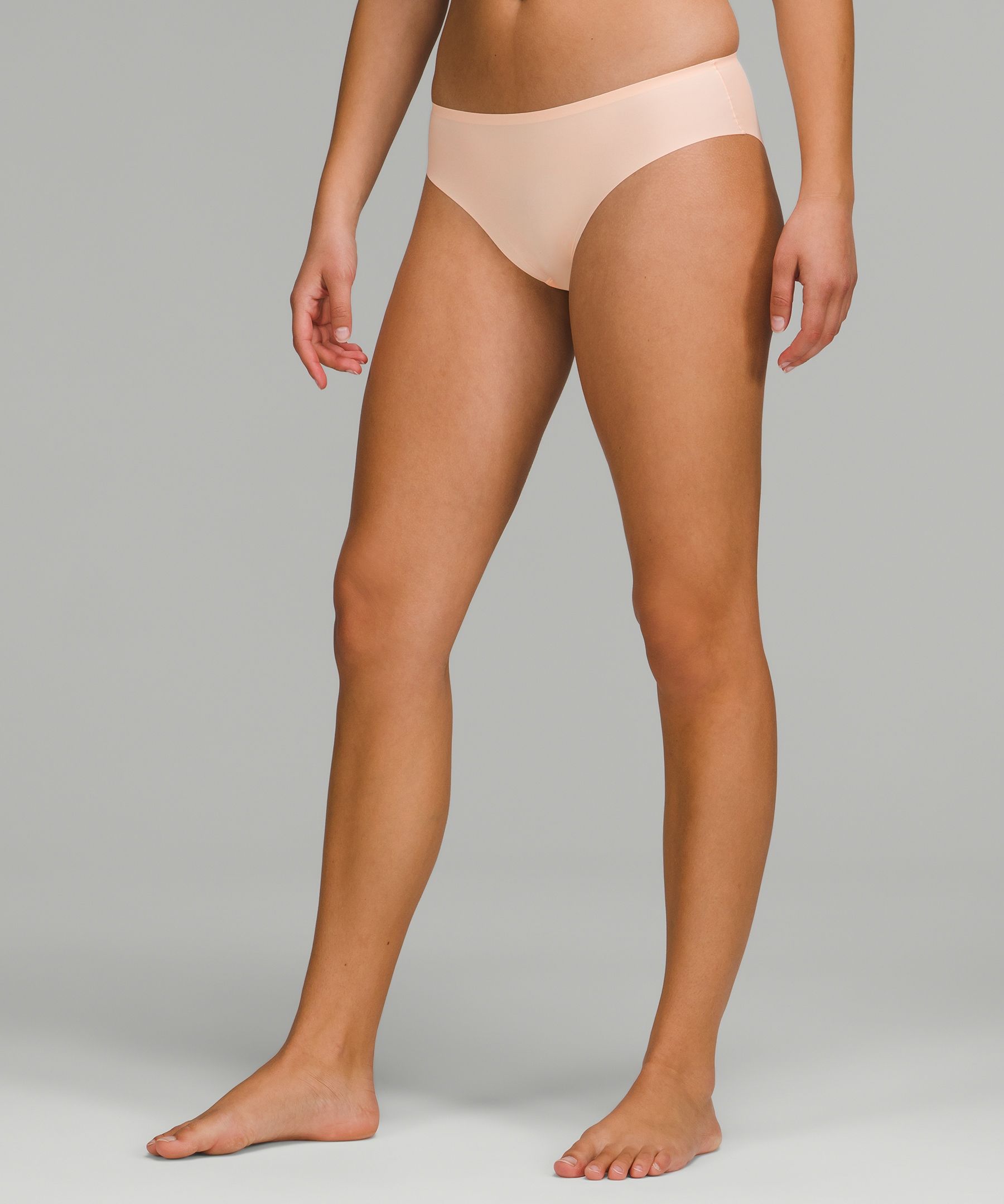 Lululemon Invisiwear Mid-rise Bikini Underwear In Butter Pink