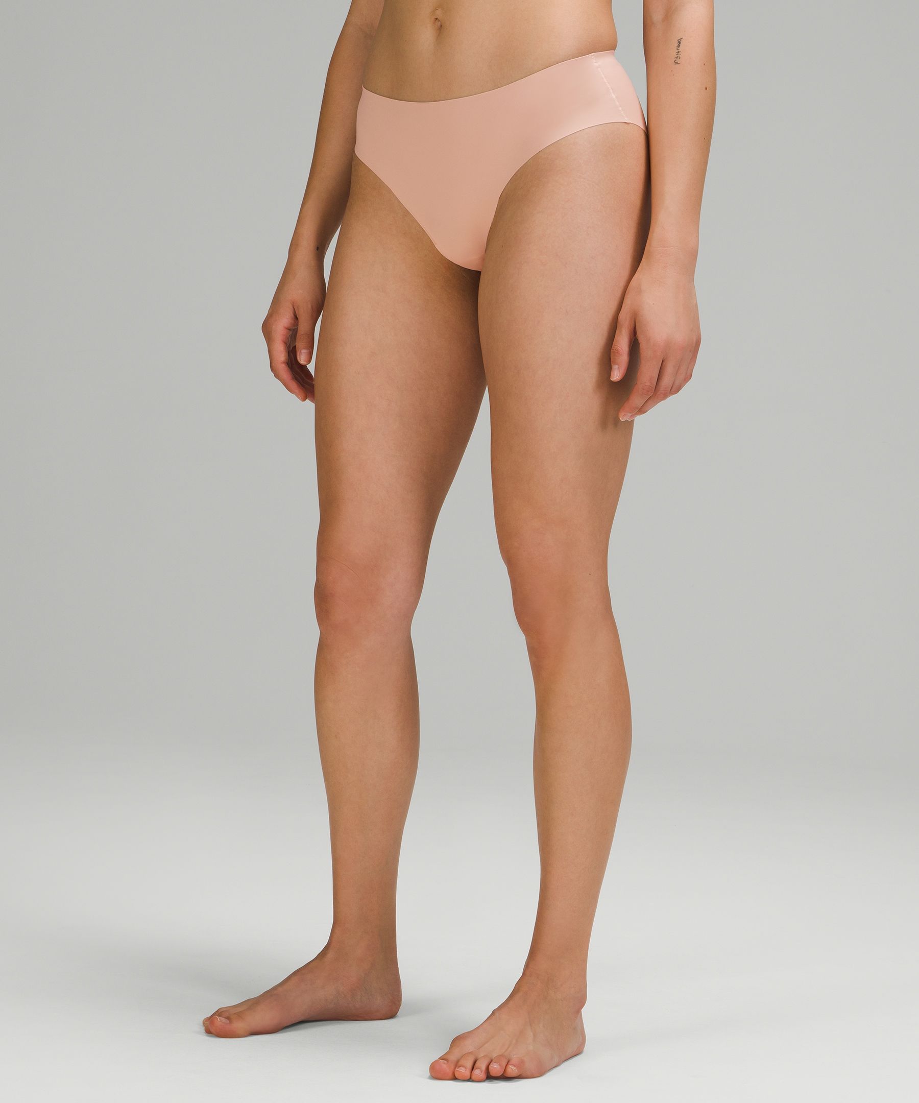 Lululemon Invisiwear Mid-rise Bikini Underwear In Misty Shell