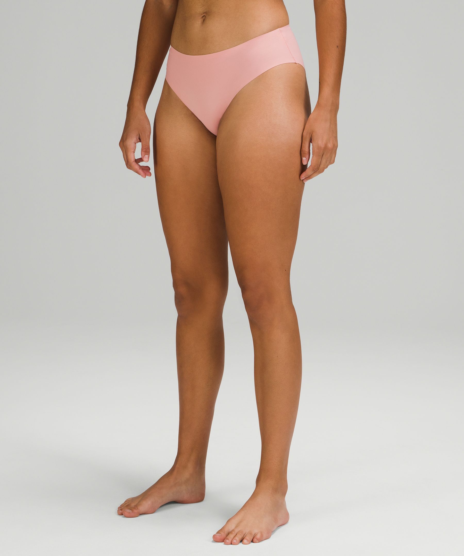 Lululemon Invisiwear Mid-rise Bikini Underwear In Pink Puff