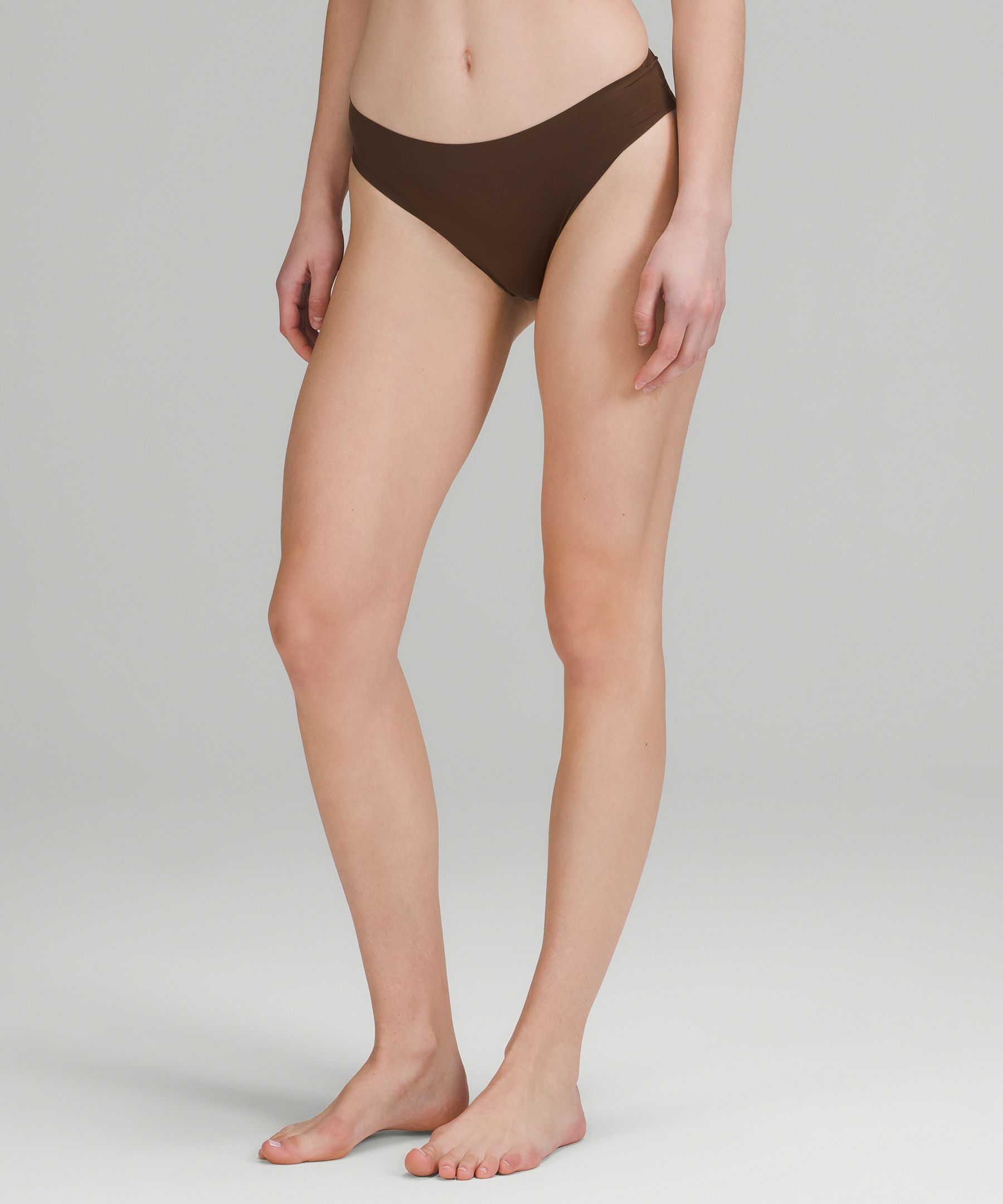Lululemon Invisiwear Mid-rise Bikini Underwear In Java