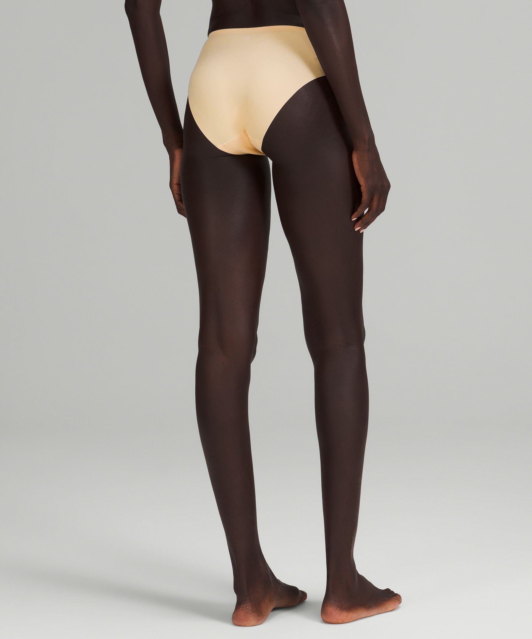 Shop Lululemon Invisiwear Mid-rise Bikini Underwear In Pale Linen