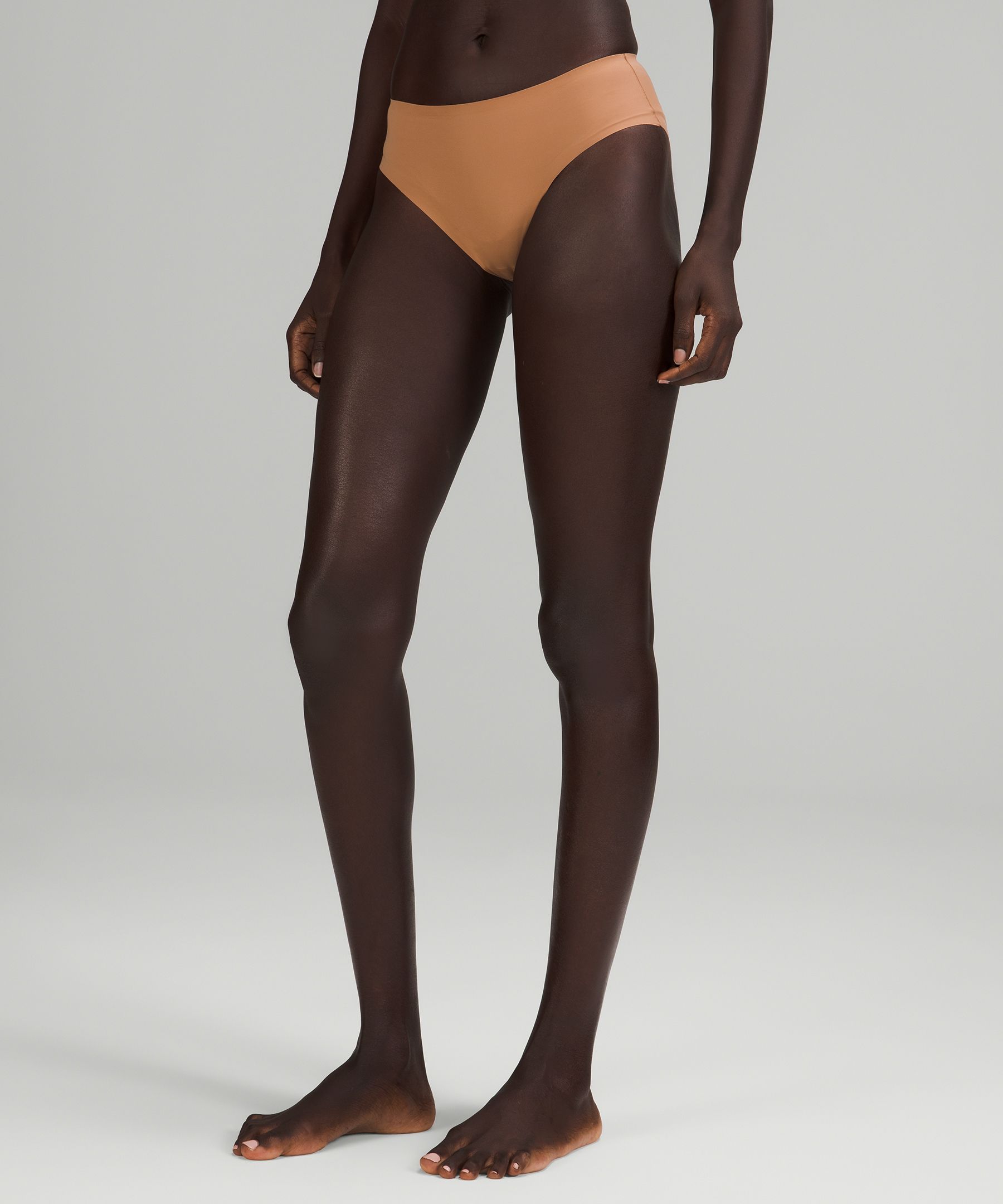 Lululemon Invisiwear Mid-rise Bikini Underwear In Dusty Clay