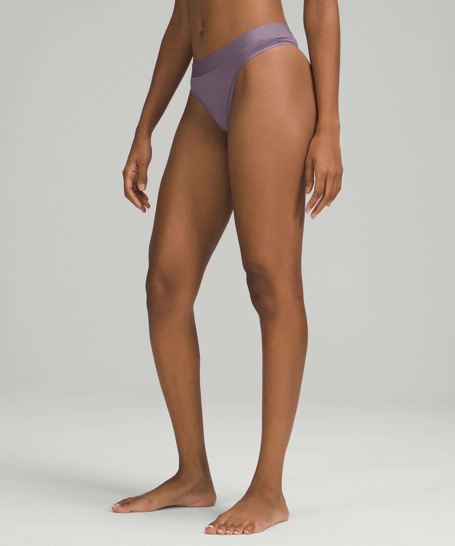 Lululemon Underease Mid-rise Thong Underwear In Dusky Lavender