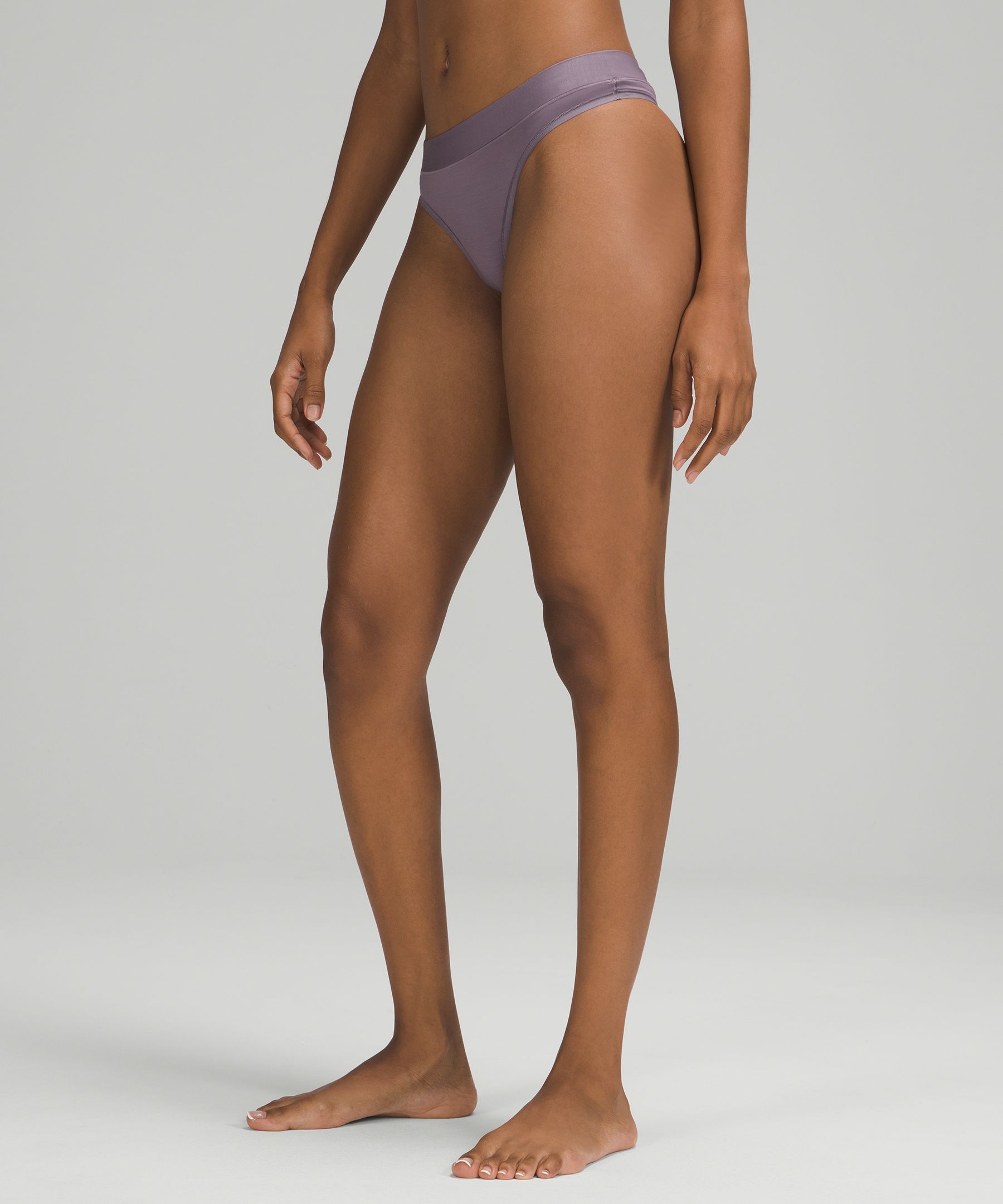 Lululemon Underease Mid-rise Thong Underwear In Twilight Rose