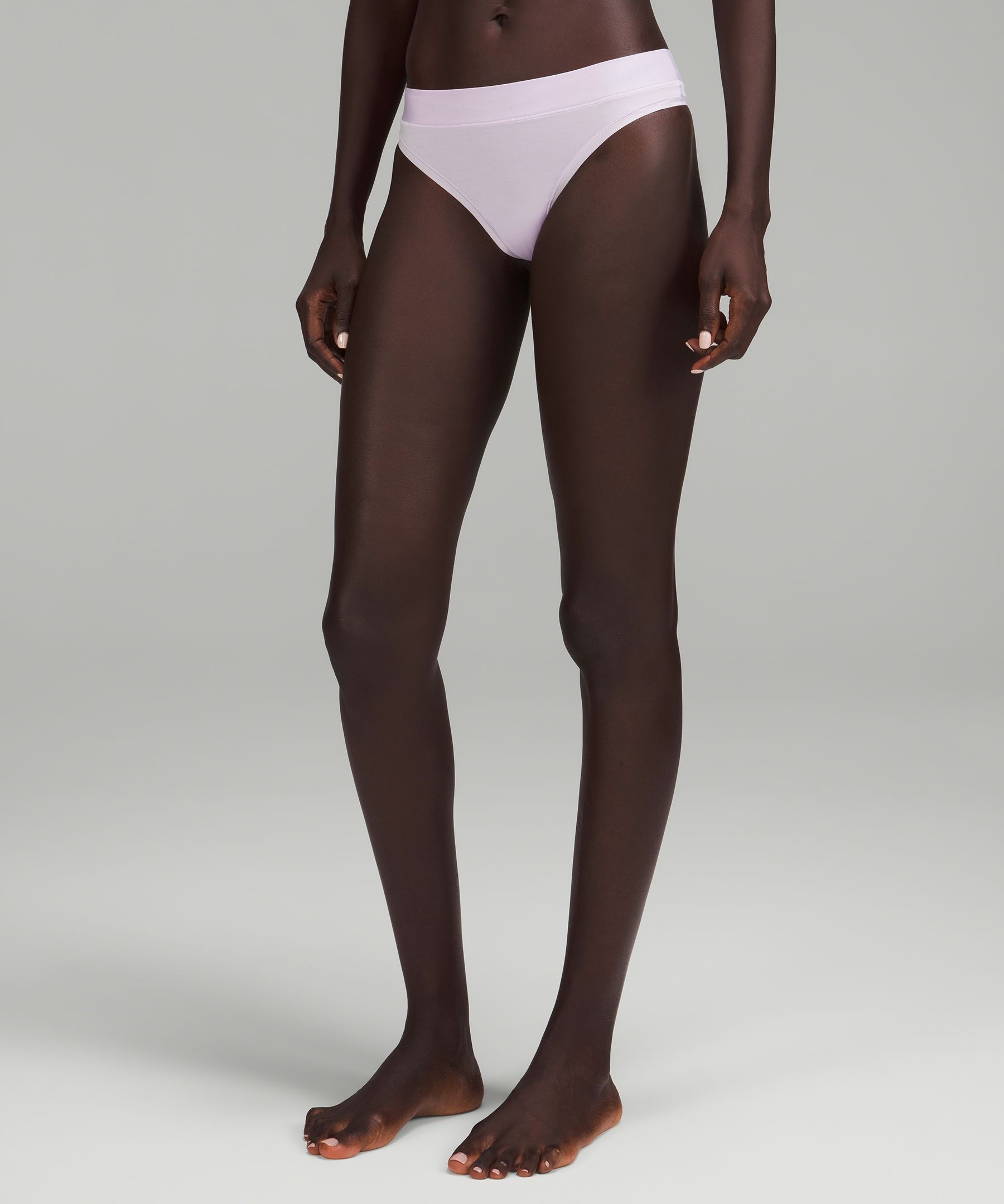 Lululemon Underease Mid-rise Thong Underwear In Lavender Dew