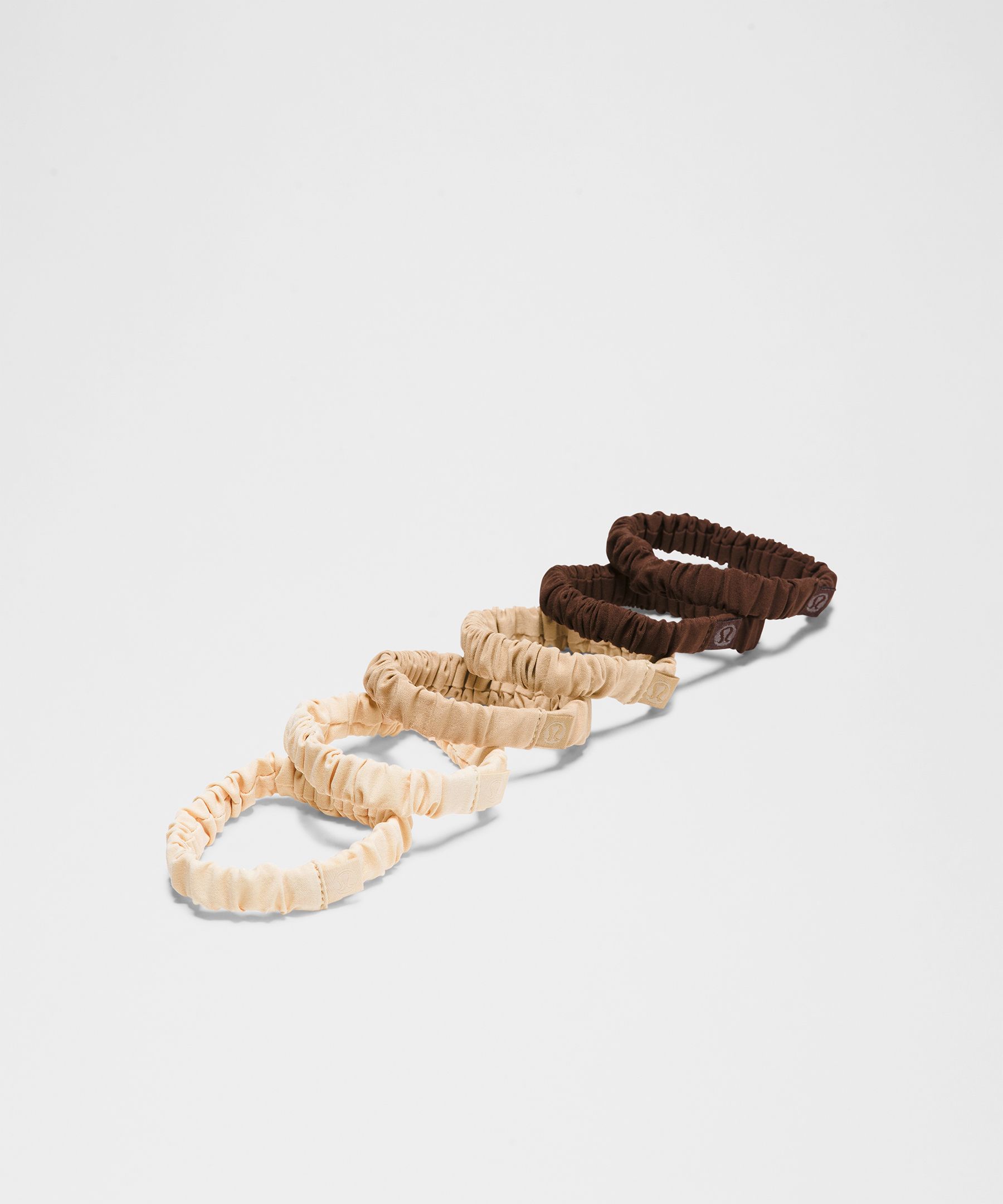 Skinny Scrunchies 6 Pack - Brown,White,Neutral