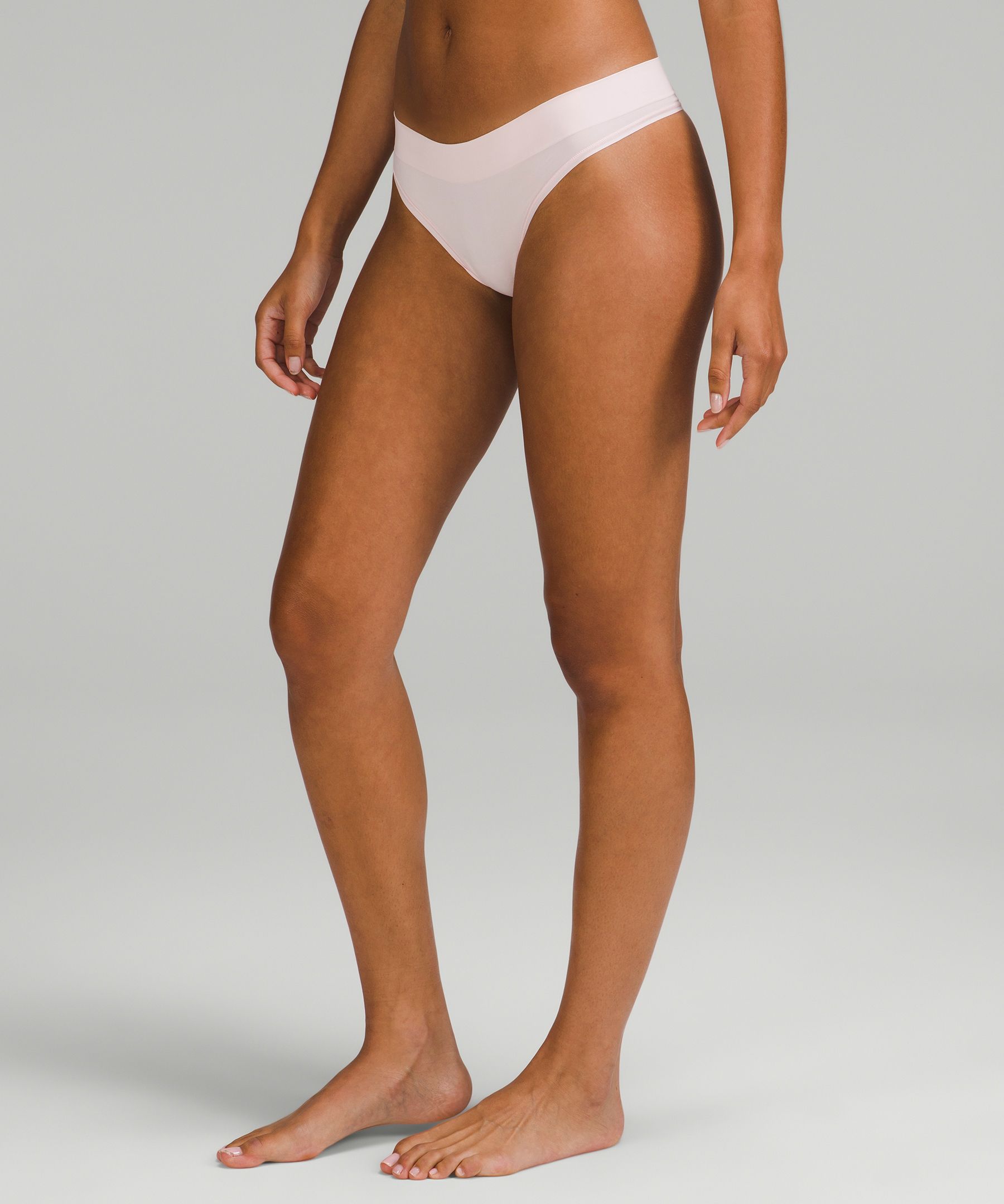 Lululemon Seamless Mid-rise Thong Underwear In Strawberry Milkshake