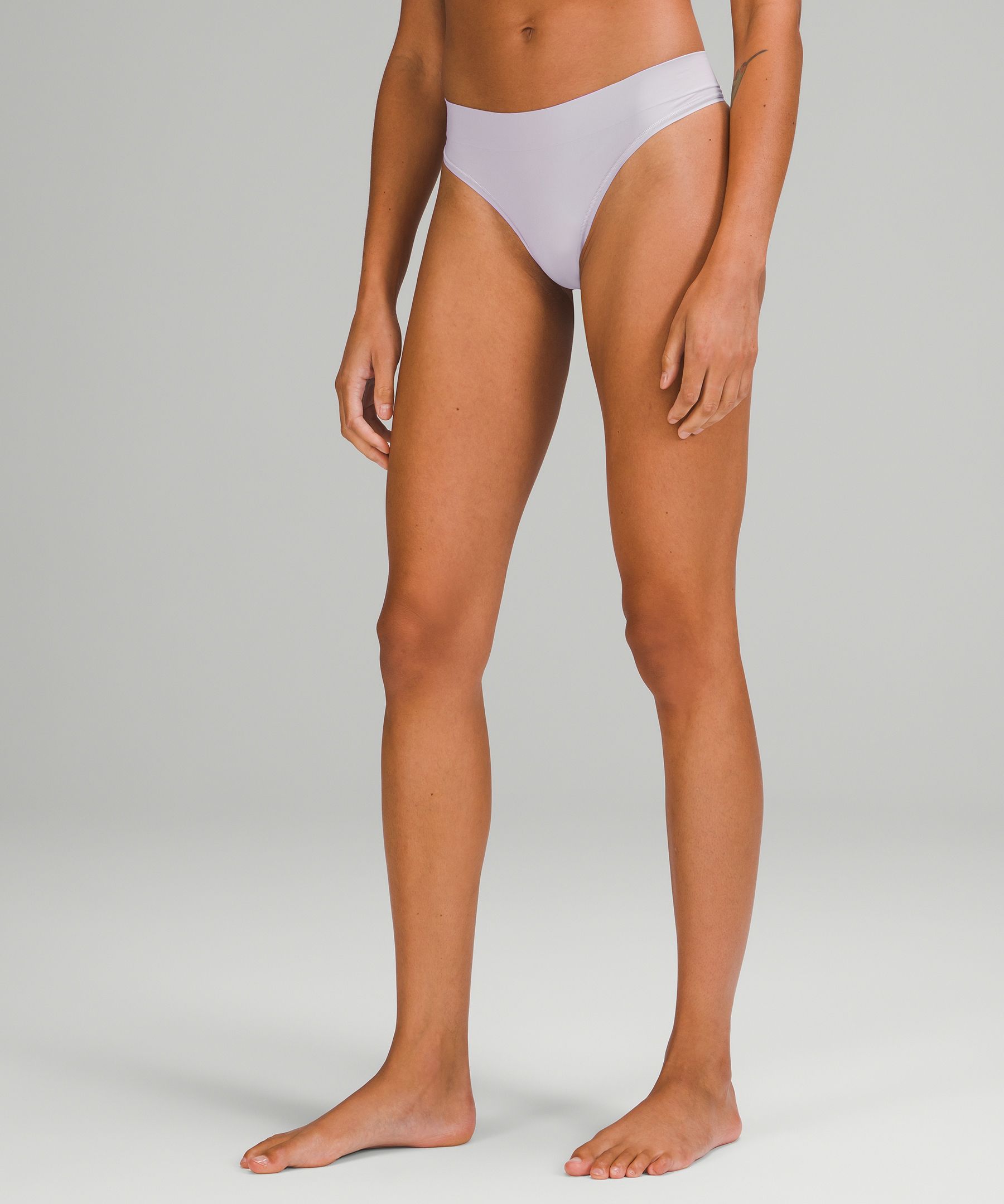 Lululemon Seamless Mid-rise Thong Underwear In Blue