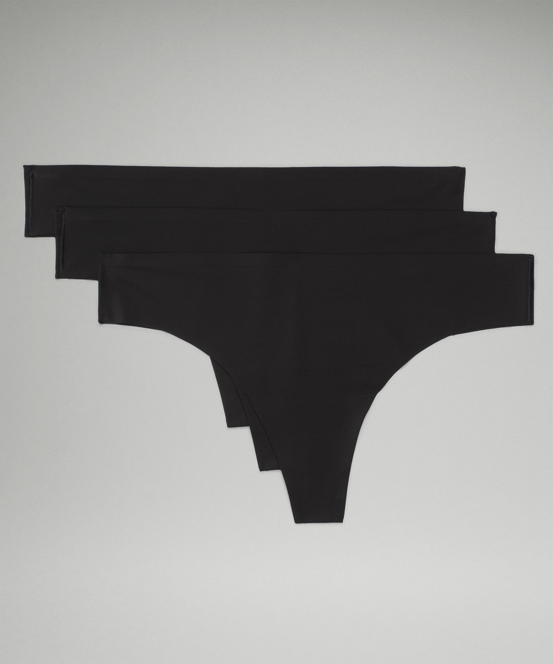 Lululemon Invisiwear Mid-rise Thong Underwear 3 Pack In Black
