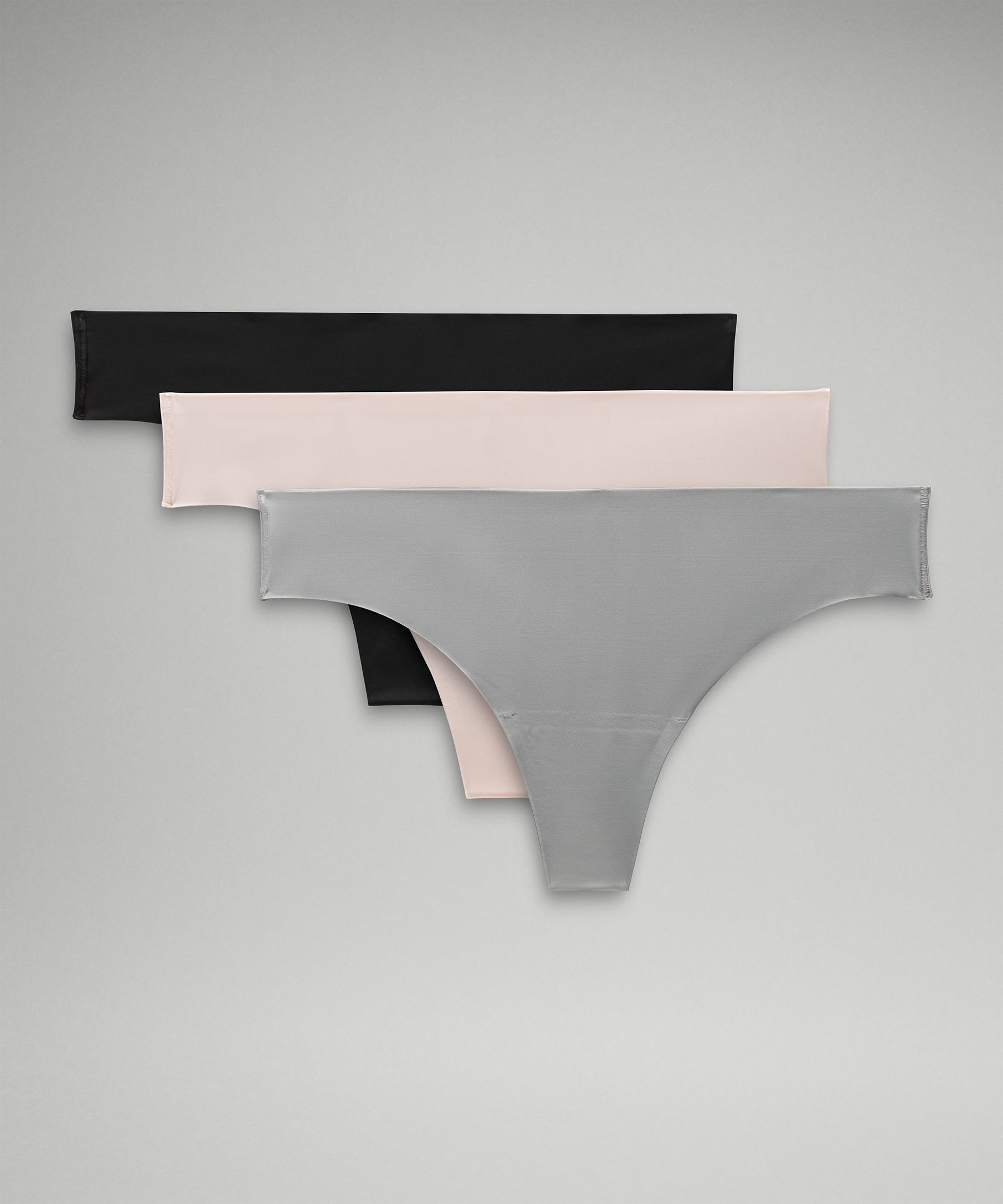 Lululemon Seamless Mid-Rise Thong Underwear 3 Pack - Black / Dew Pink / True  Navy - lulu fanatics