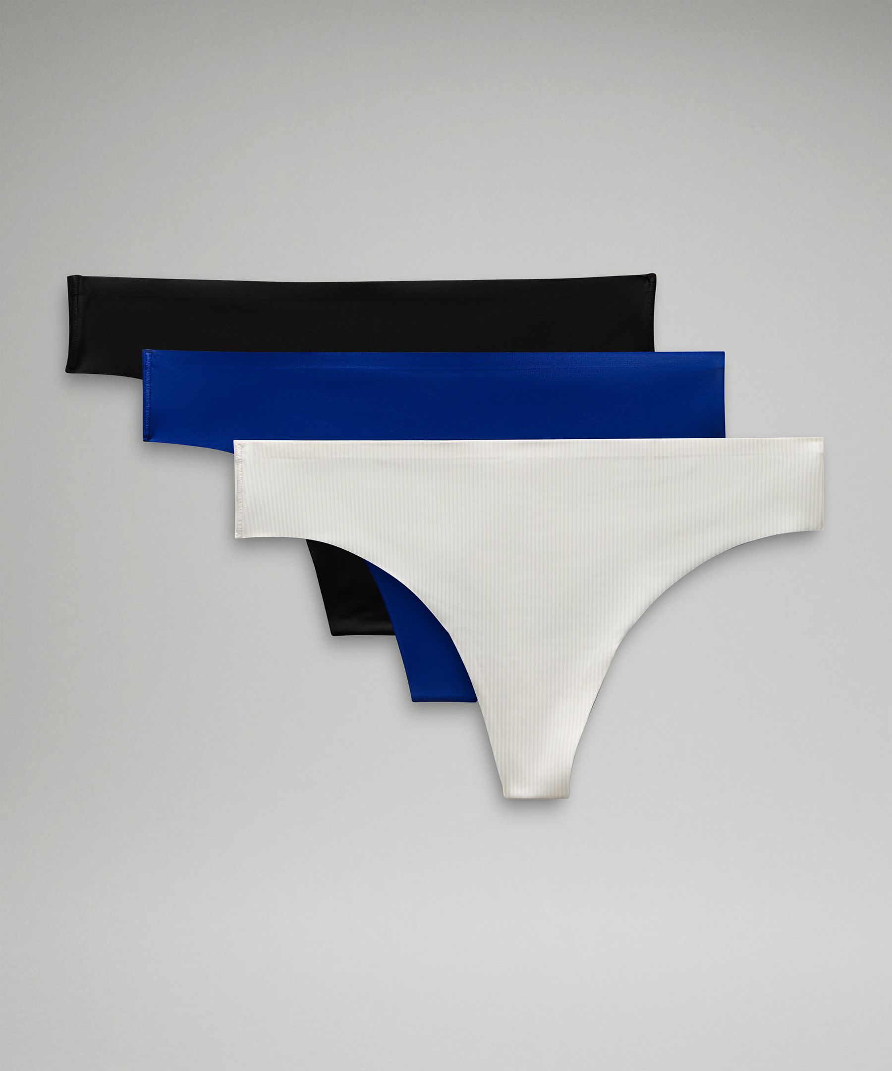 Lululemon Invisiwear Mid-rise Thong Underwear 3 Pack In Blue