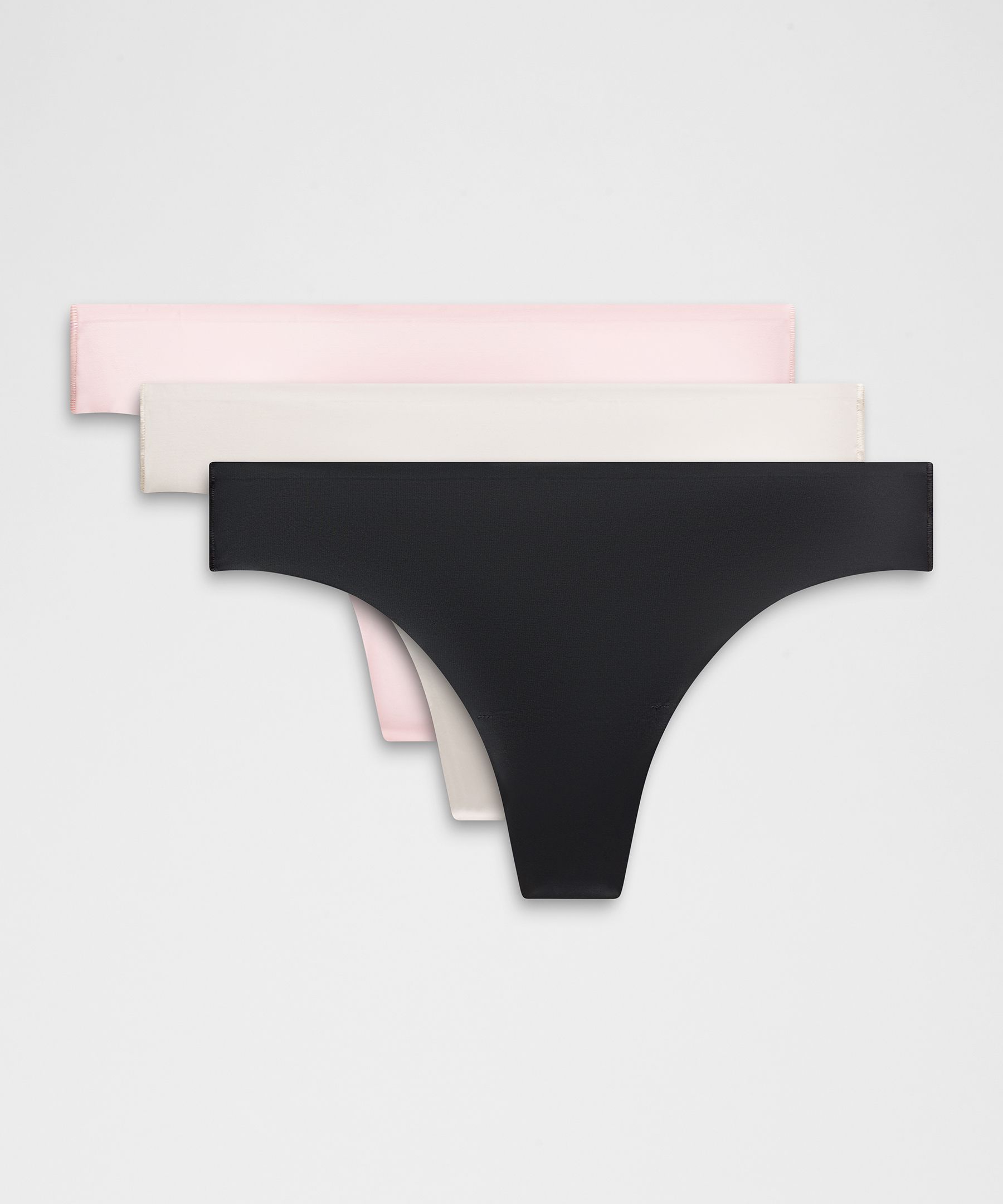 lululemon – Women’s InvisiWear Mid-Rise Thong Underwear 3 Pack – Color Black/Pink – Size 6