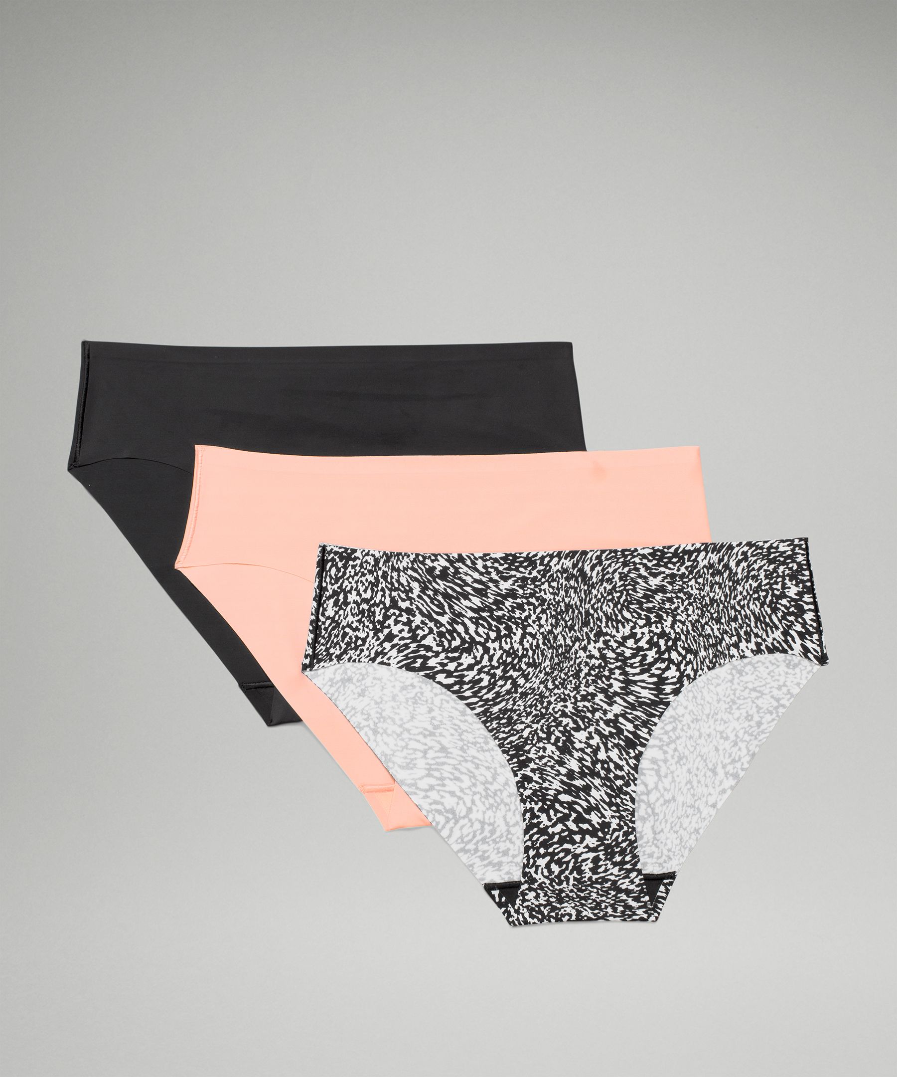 Lululemon Invisiwear Mid-rise Bikini Underwear 3 Pack In Black/dew