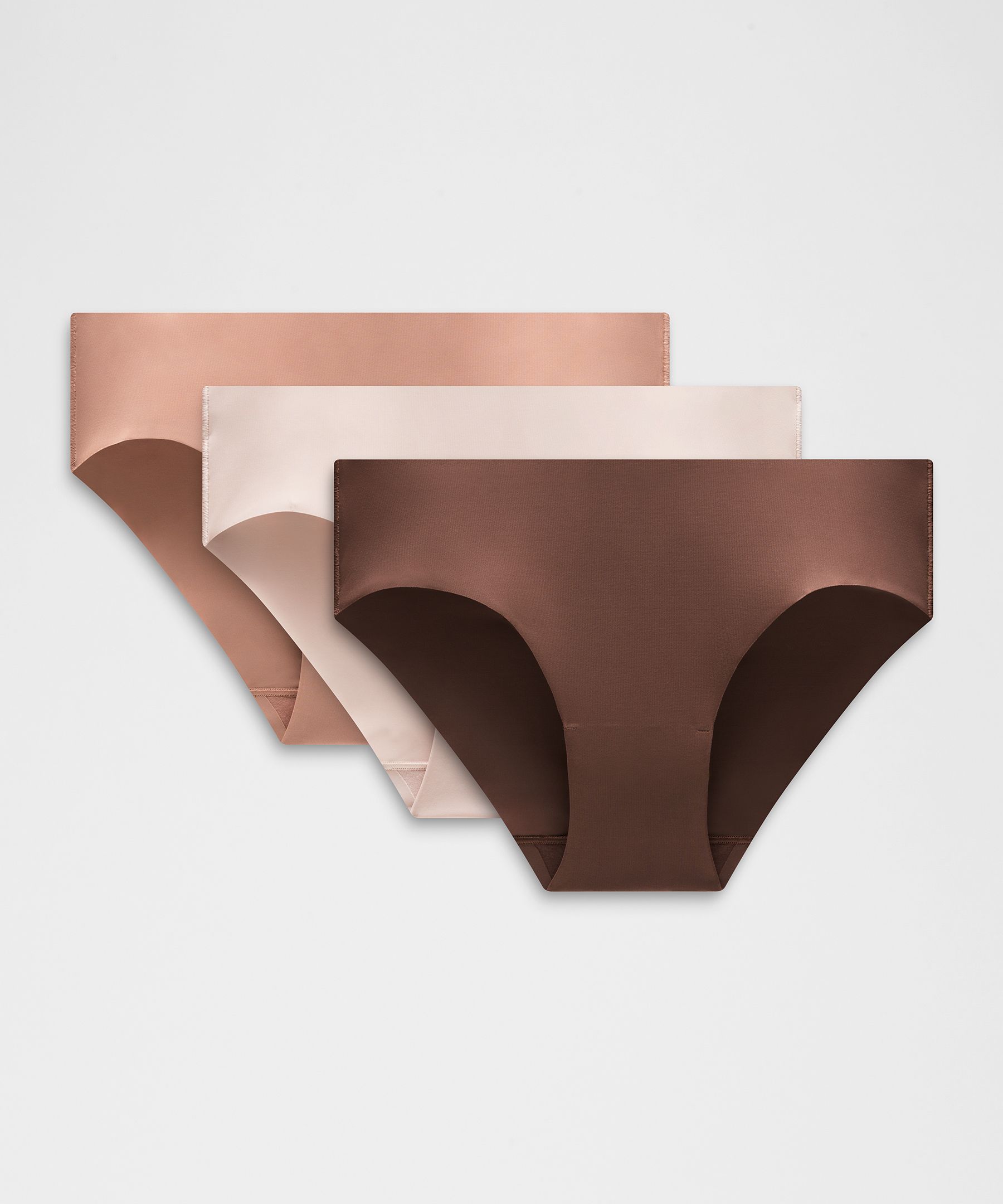 Braga InvisiWear de corte bikini de talle medio, pack de 3