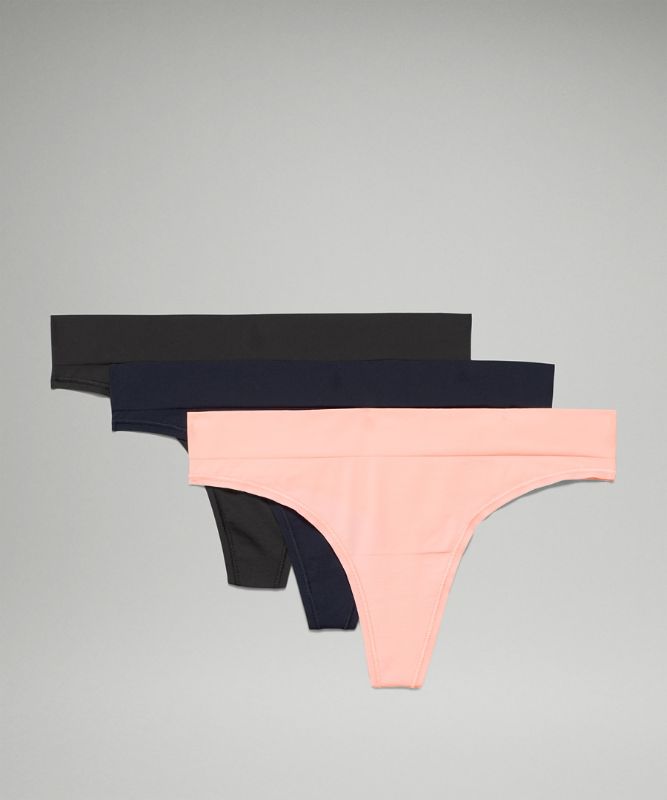 Seamless Mid-Rise Thong Underwear 3 Pack *Online Only