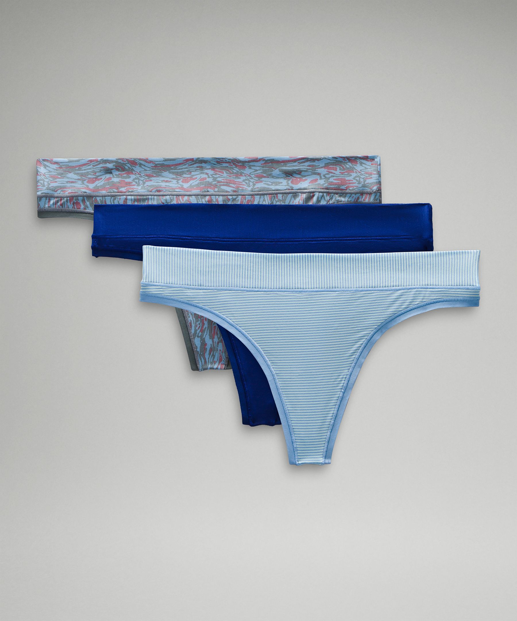 Lululemon Underease Mid-rise Thong Underwear 3 Pack In Multi