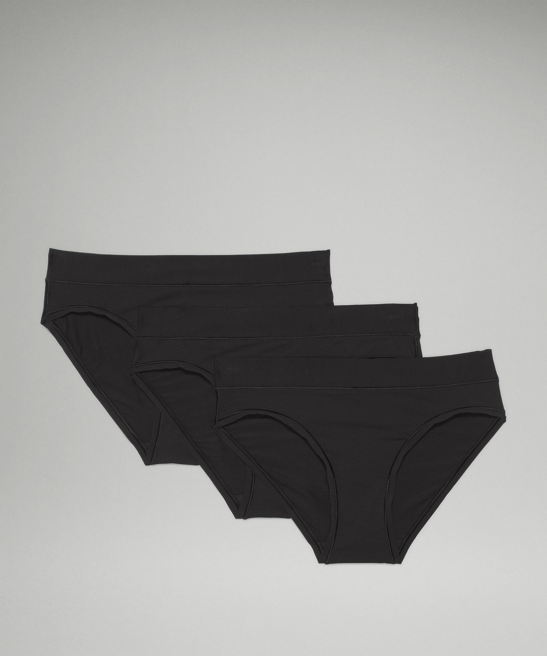 Lululemon Underease Mid-rise Bikini Underwear 3 Pack In Black