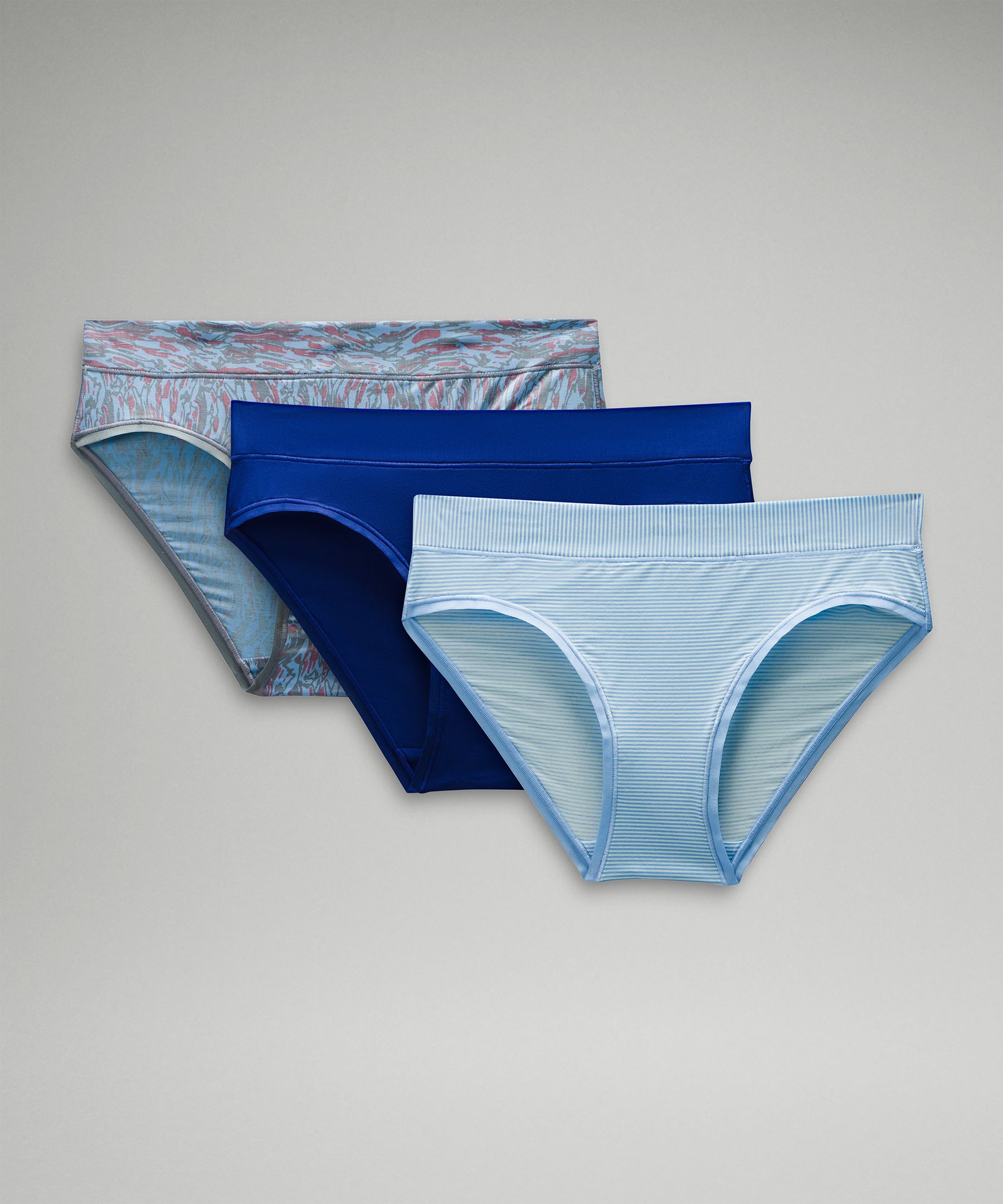 Lululemon Underease Mid-rise Bikini Underwear 3 Pack In Blue