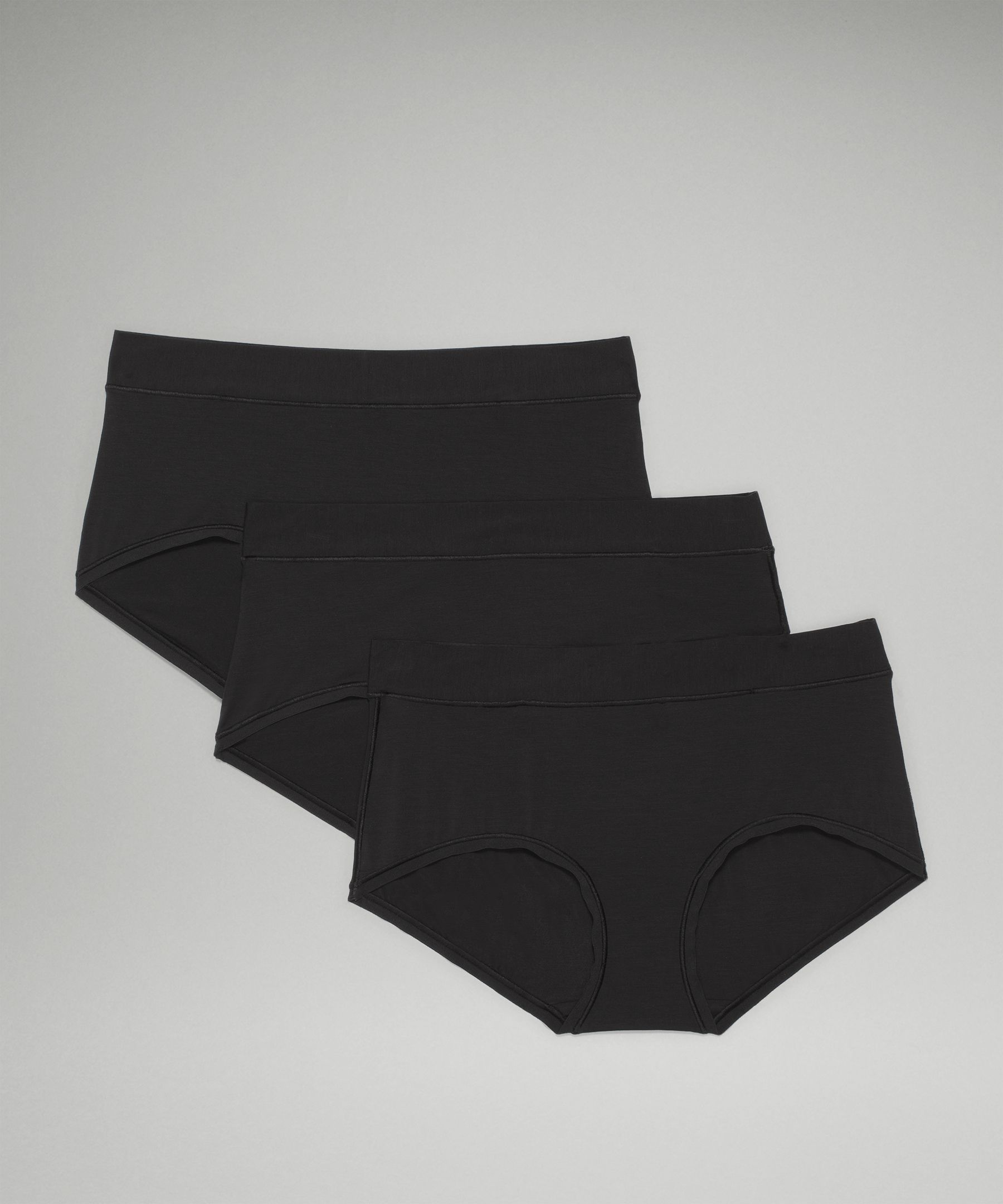 Lululemon UnderEase Mid-Rise Boyshort Underwear 3 Pack - Black