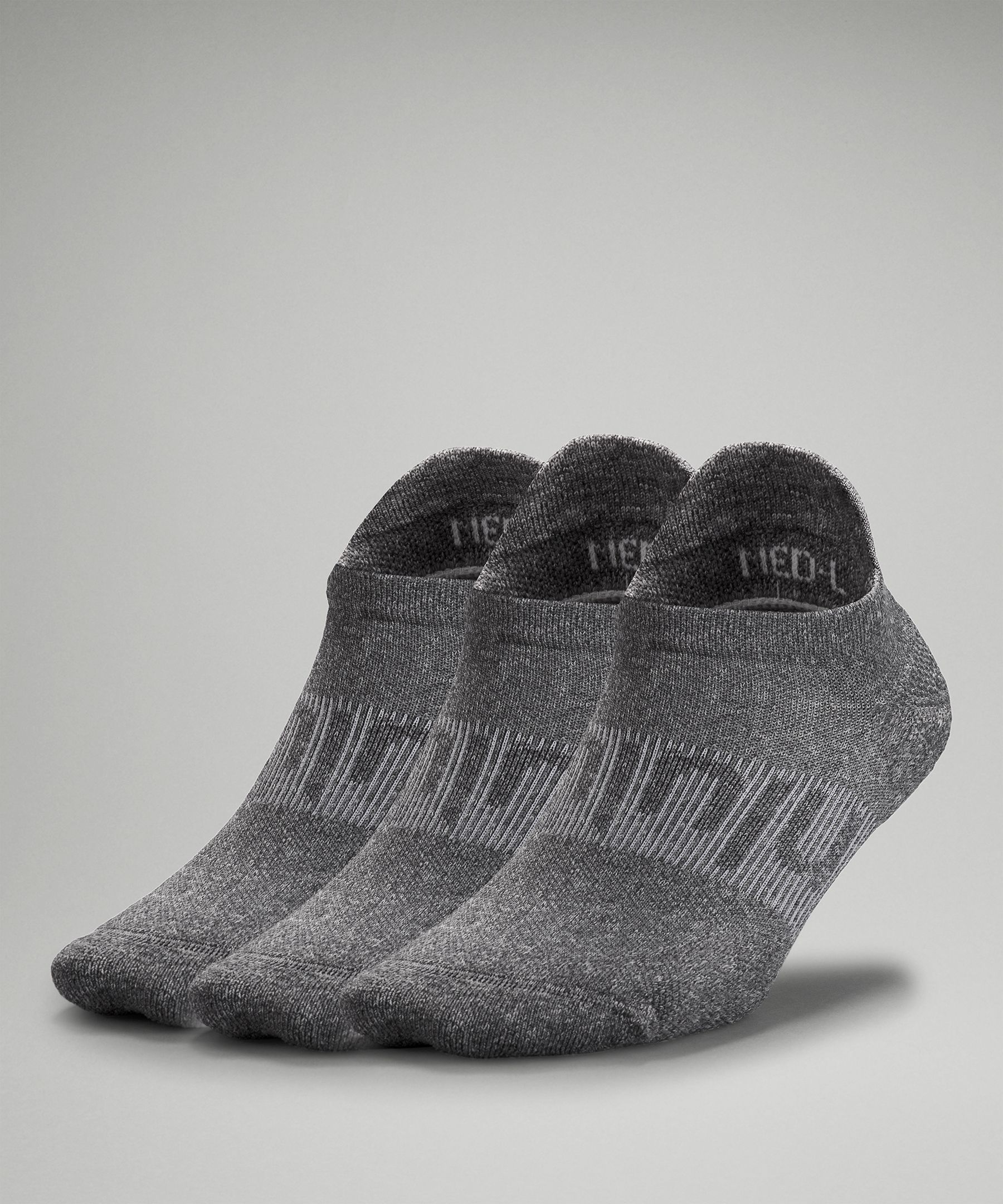 Lululemon Power Stride Tab Socks 3 Pack In Heather Grey/heather Grey/heather Grey