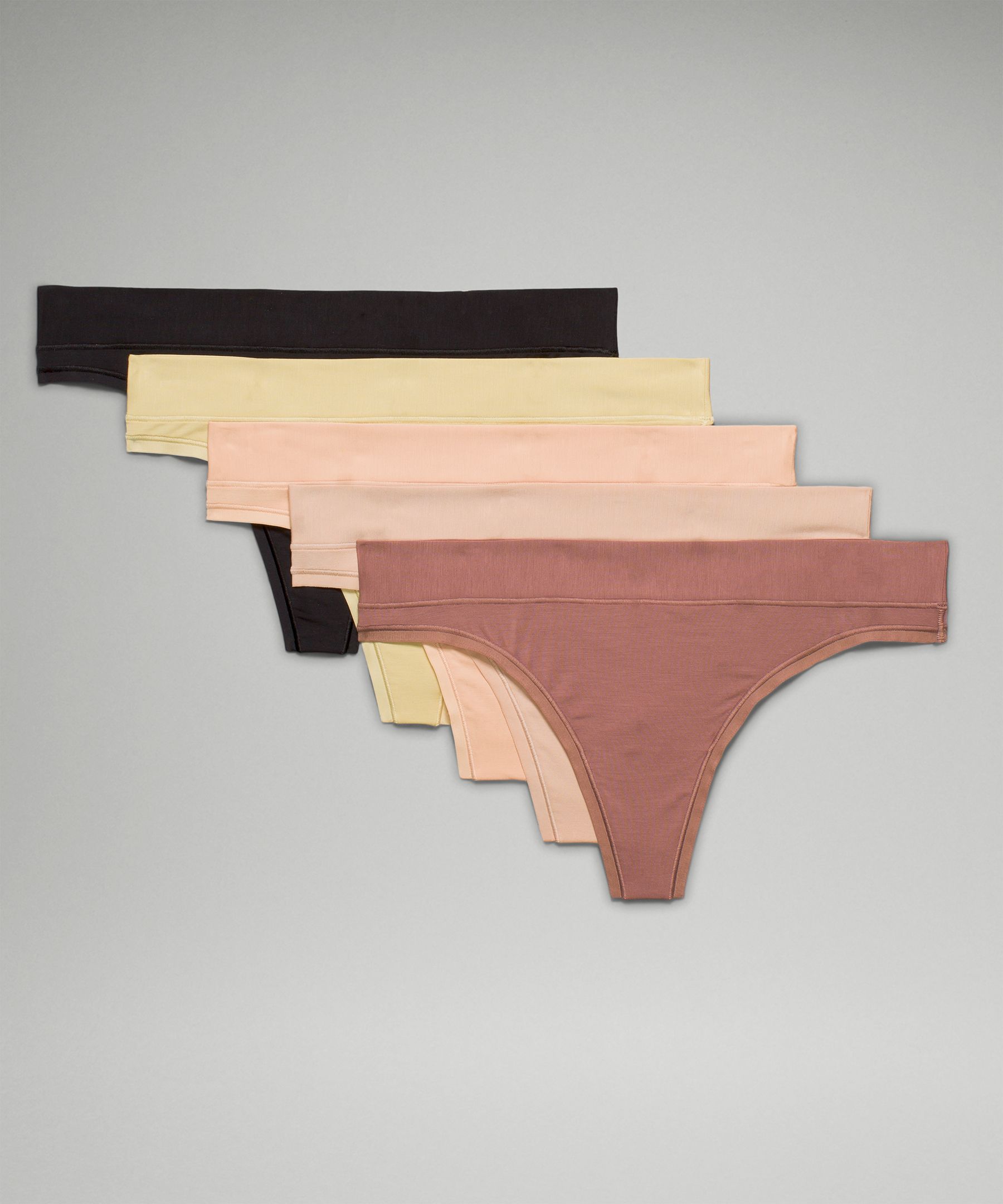 Lululemon Underease Mid-rise Thong Underwear 5 Pack