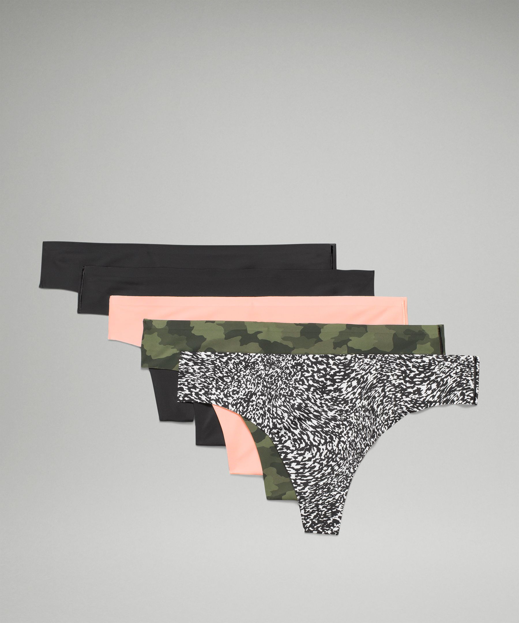 Lululemon Invisiwear Mid-rise Thong Underwear 5 Pack