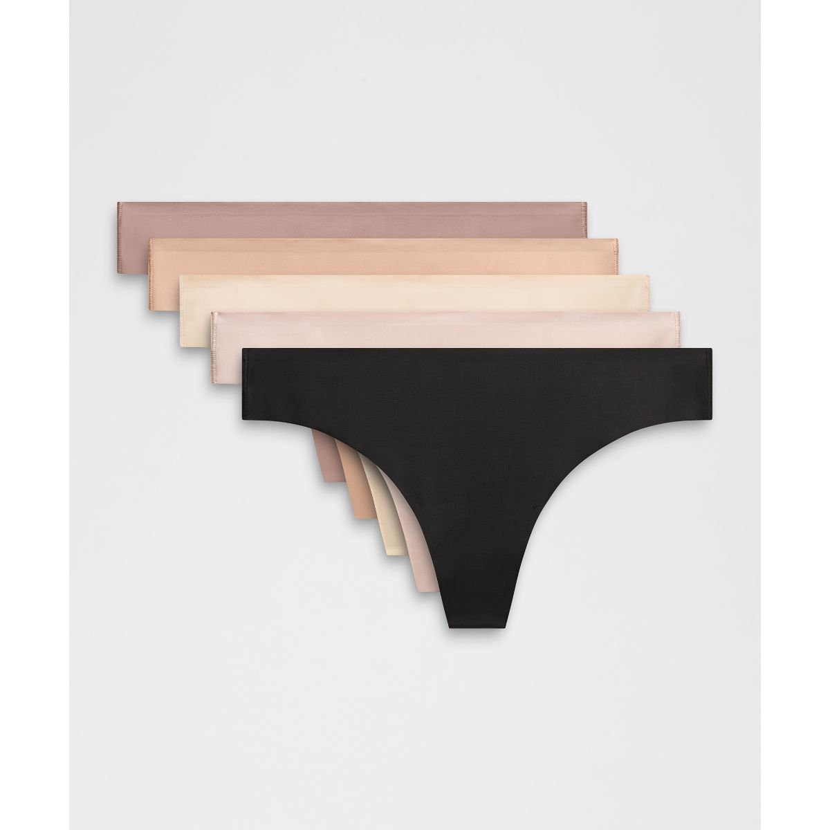 InvisiWear Mid-Rise Thong Underwear 5 Pack