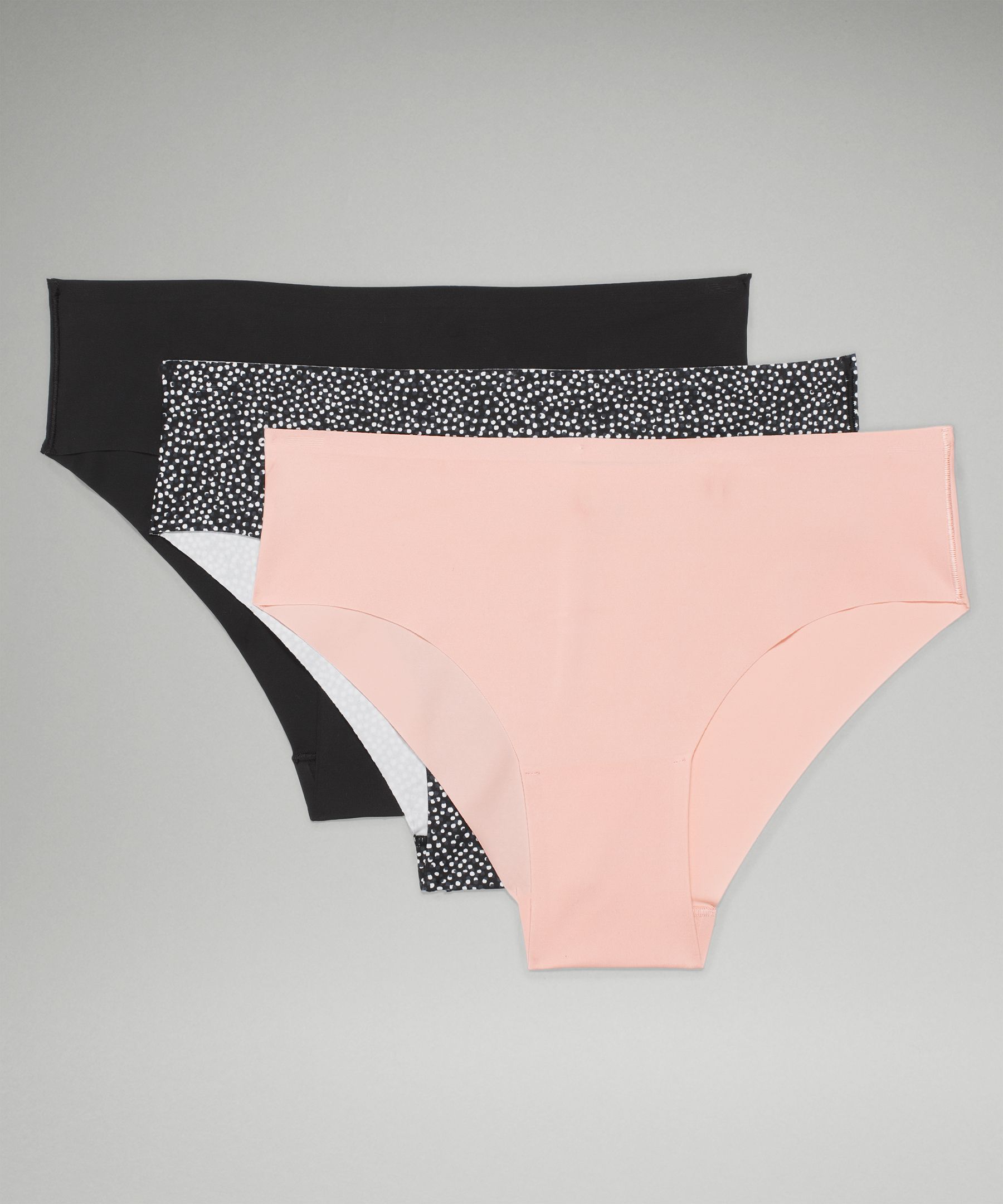 Lululemon Underease Mid-rise Cheeky Bikini Underwear 3 Pack In Double  Dimension Starlight Black/butter Pink/black