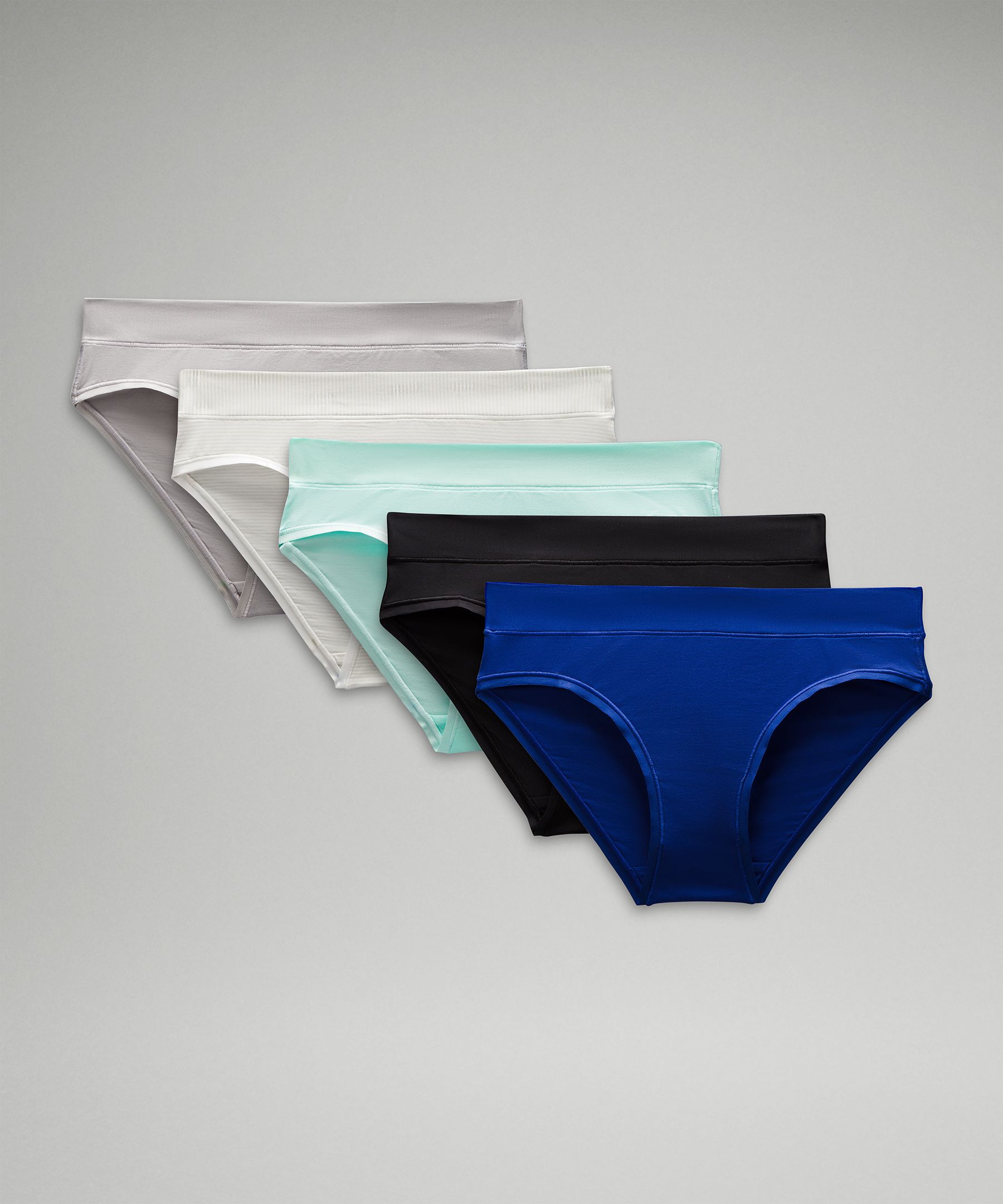 Lululemon UnderEase Mid-Rise Thong Underwear 3 Pack - Black / Dew Pink /  Warped Grain Alpine White Black - lulu fanatics