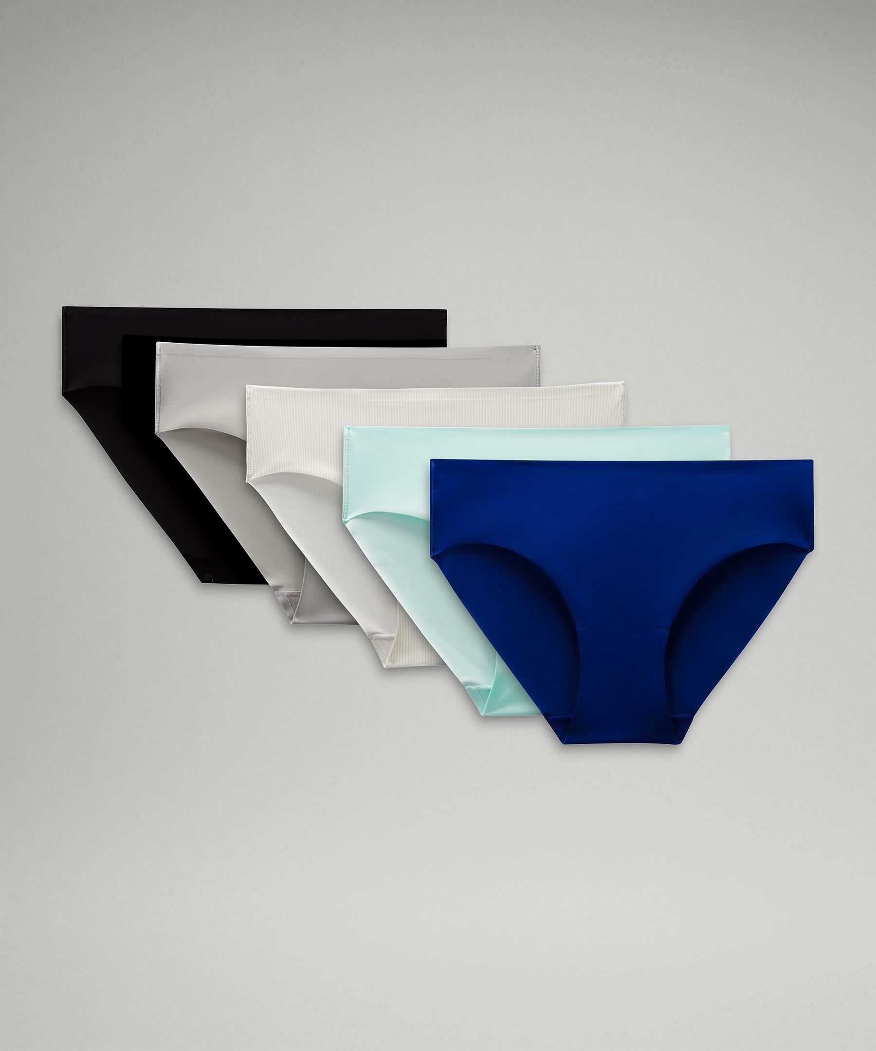 Lululemon Invisiwear Mid-rise Bikini Underwear 5 Pack In Blue