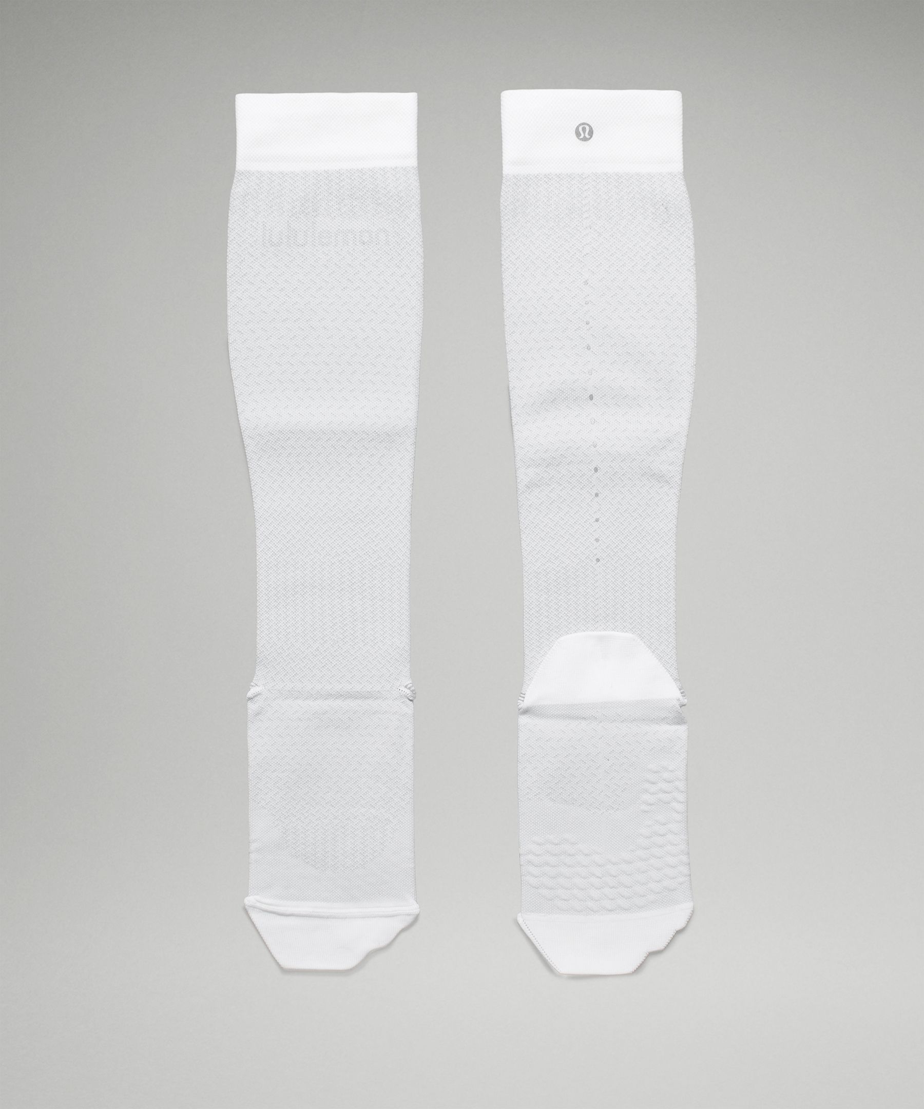 Lululemon MicroPillow Compression Run Sock Knee High - White - lulu fanatics