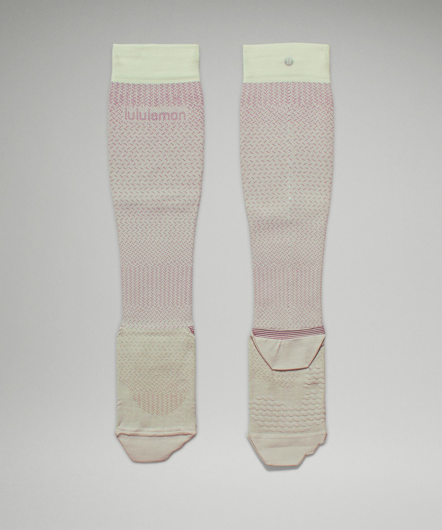 Lululemon Seawheeze Micropillow Compression Run Socks Knee High In Chrome