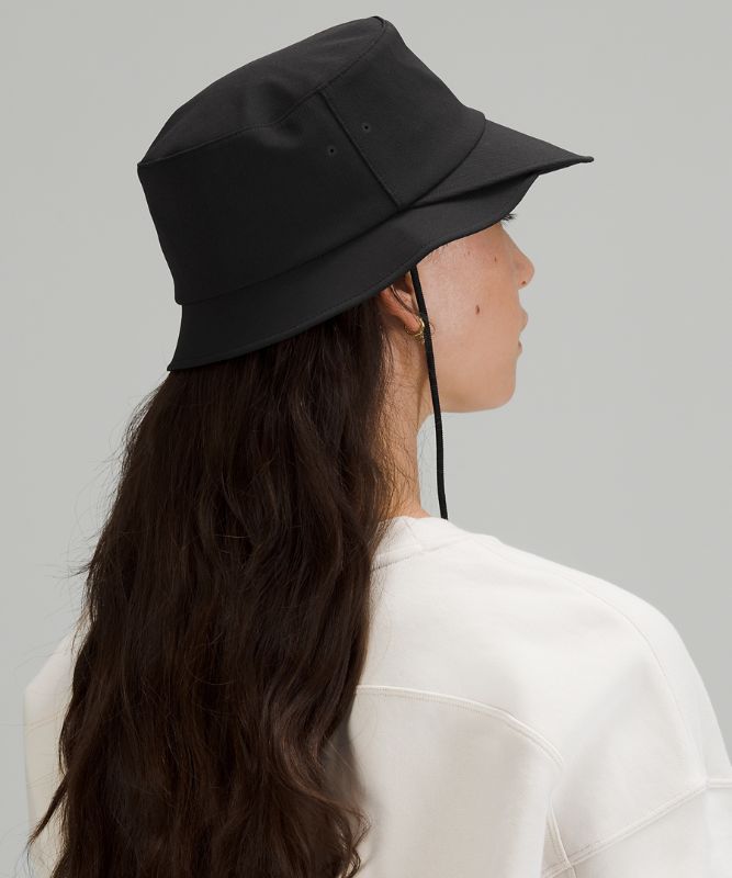 Wide-Brim Bucket Hat with Strap *Online Only