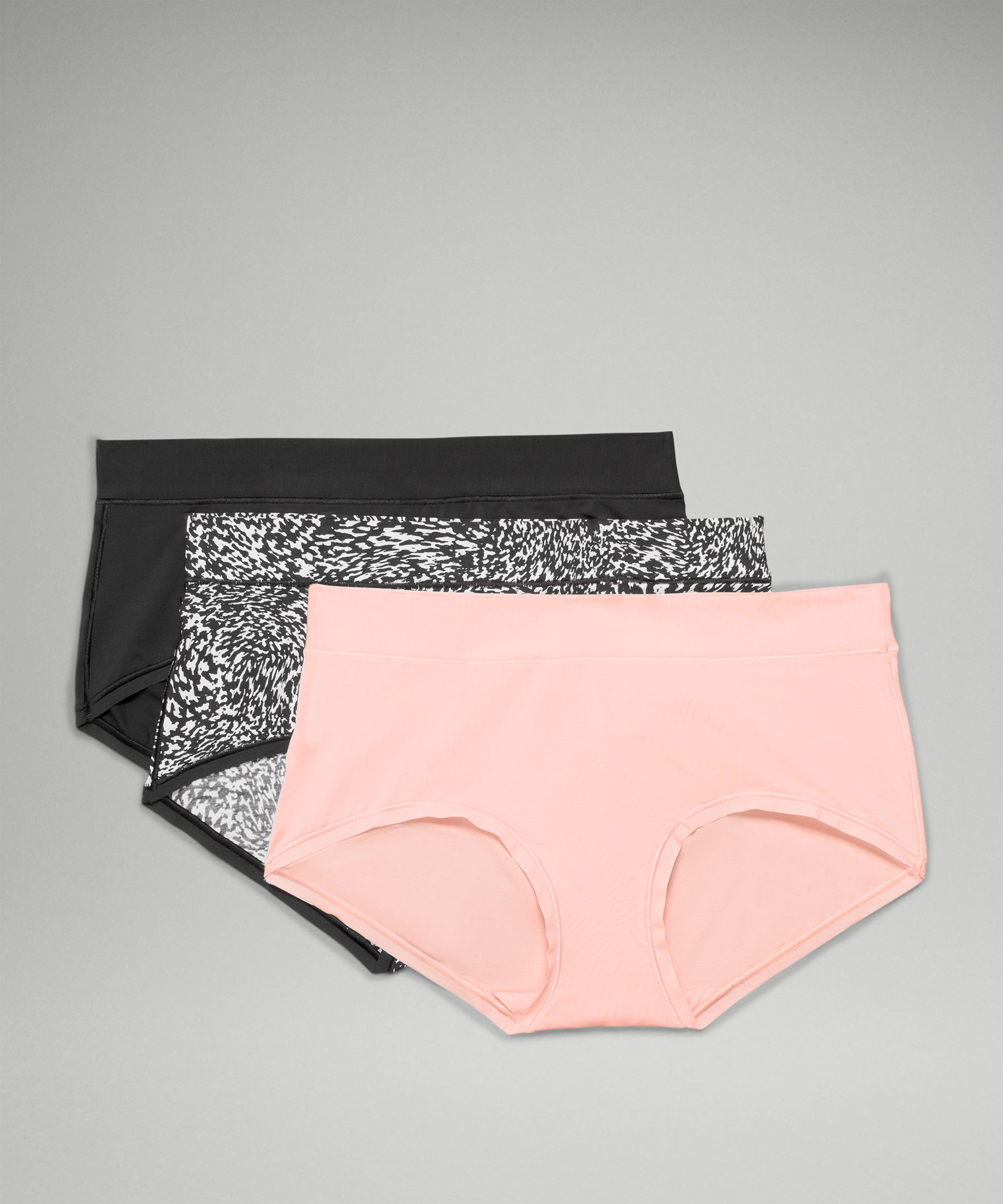 Lululemon UnderEase Mid Rise Boyshort Underwear 3 Pack - Chrome / Dusky  Lavender / Dew Green - lulu fanatics