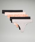 UnderEase Mid-Rise Thong Underwear 5 Pack