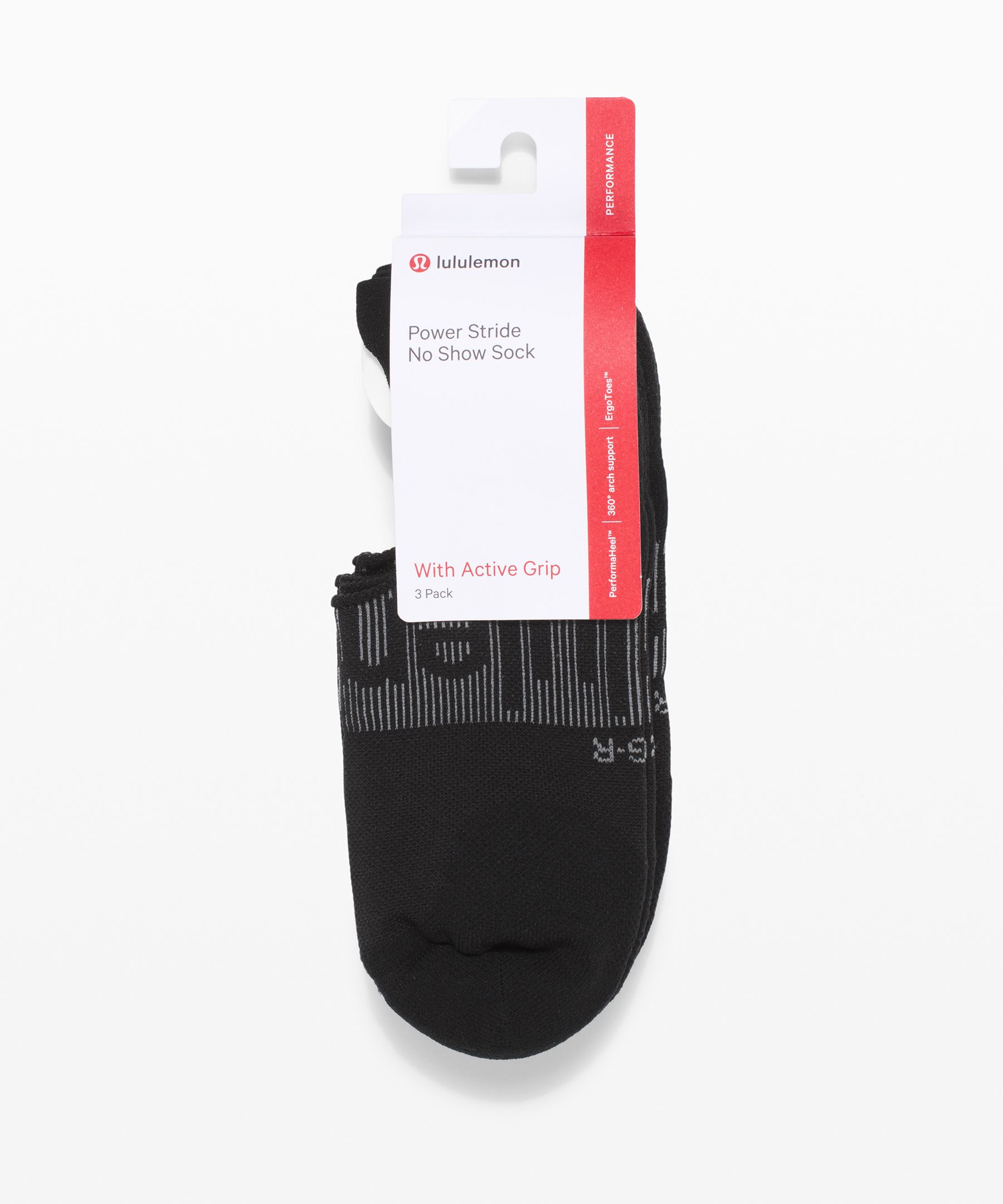 Shop Lululemon Power Stride No-show Socks With Active Grip 3 Pack