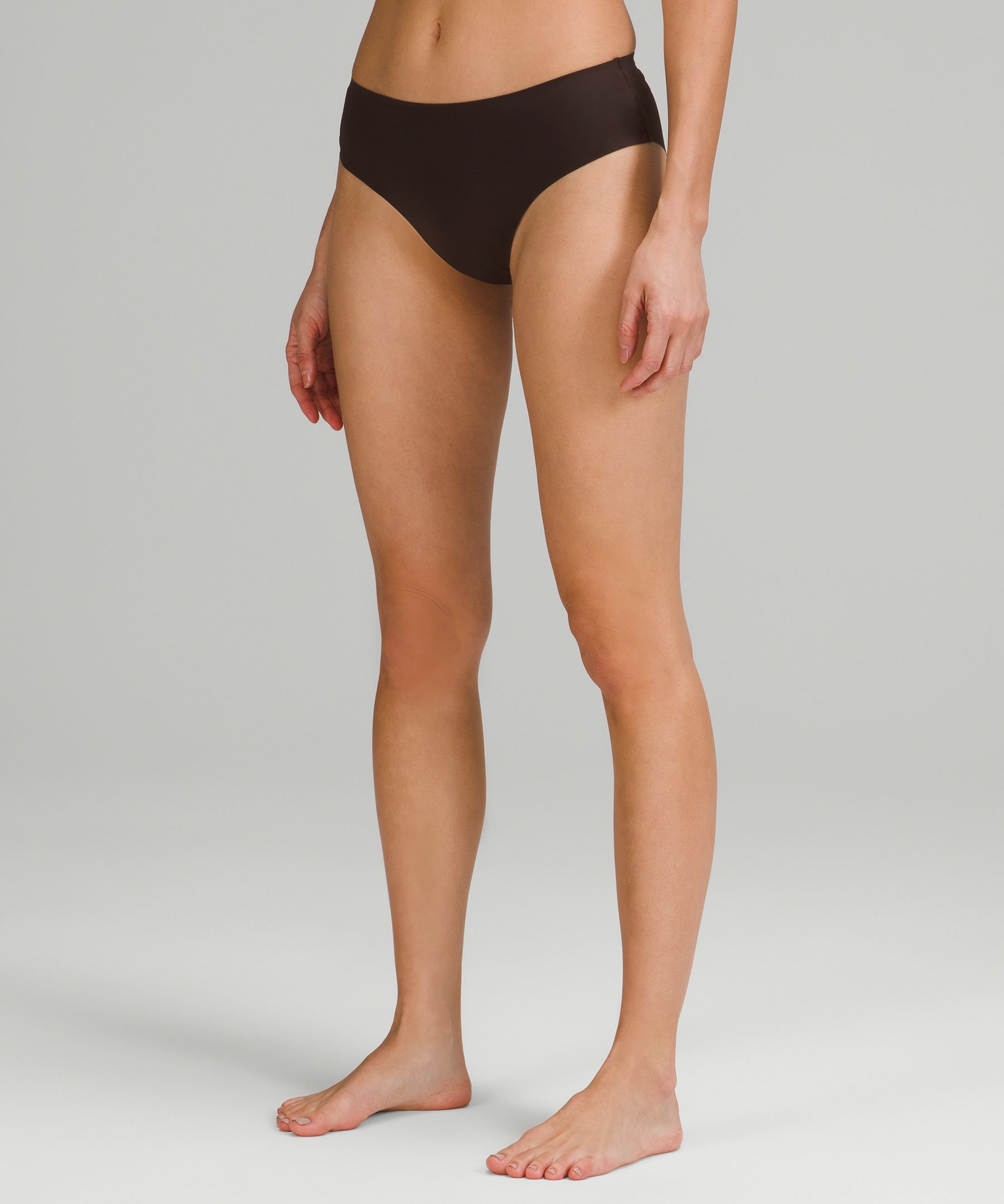 Lululemon Invisiwear Mid-rise Cheeky Bikini Underwear In Black/lace
